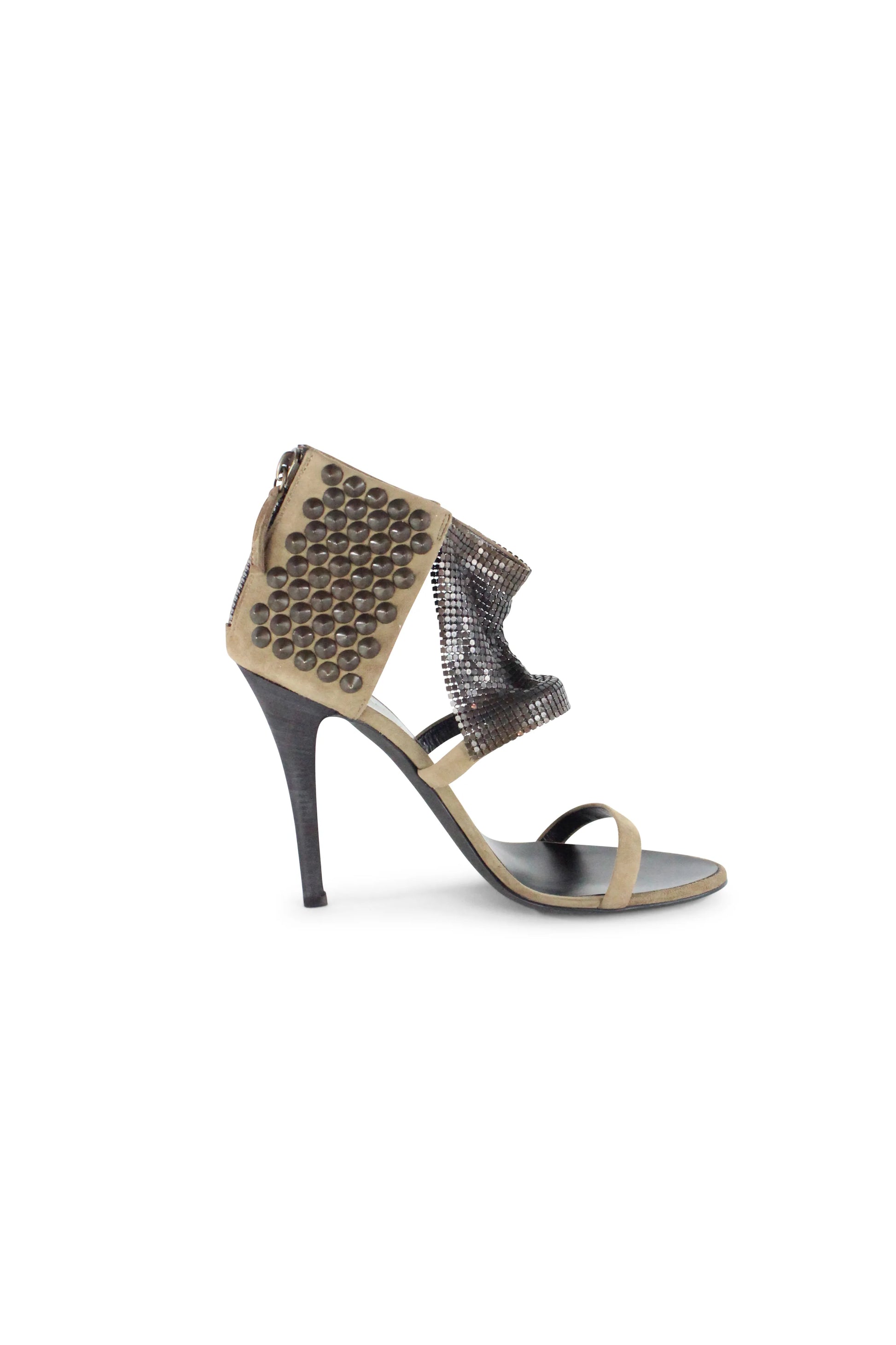 Studded suede sandals