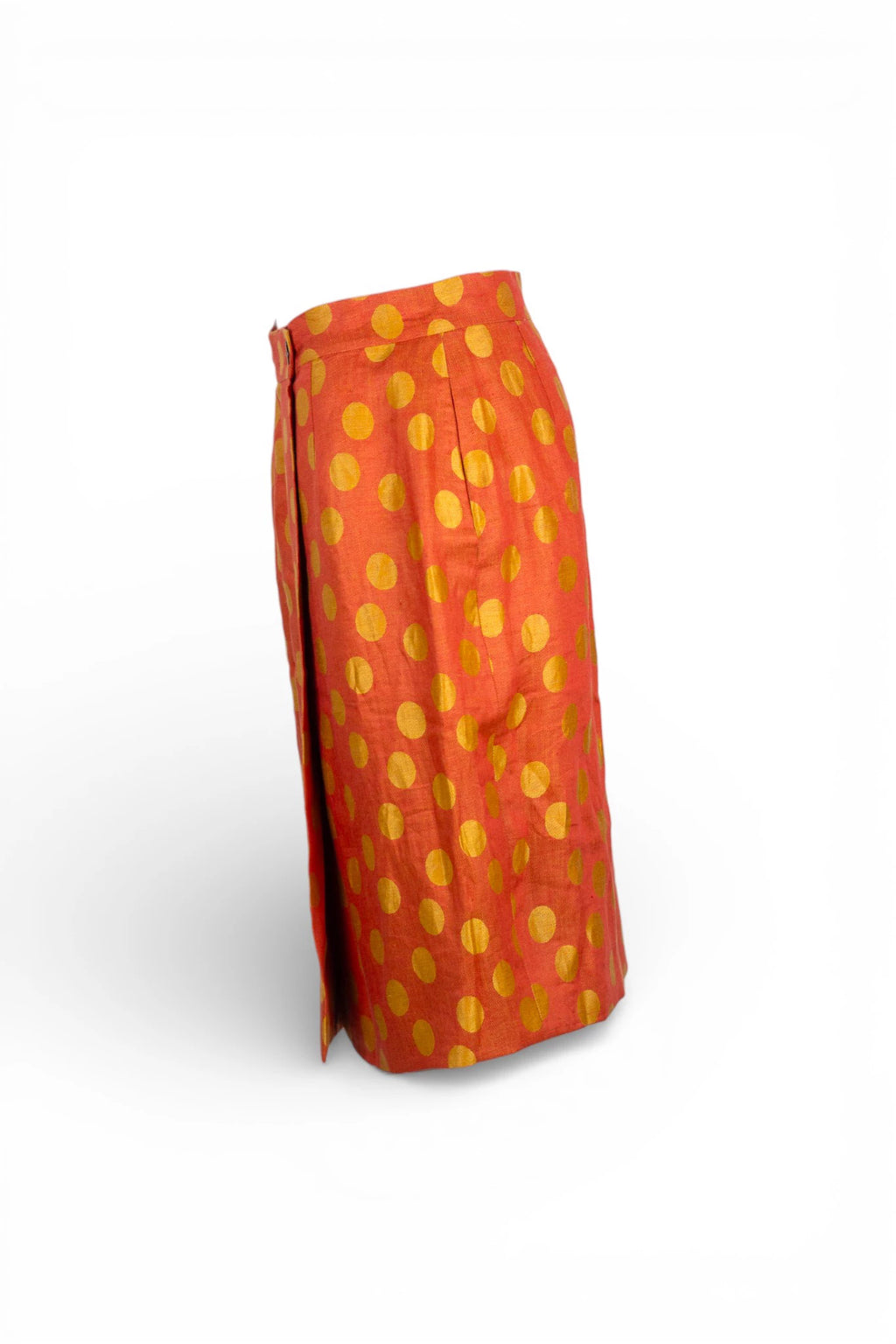 Orange Linen Wrap Skirt