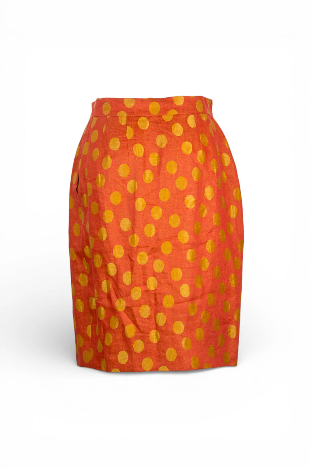 Orange Linen Wrap Skirt