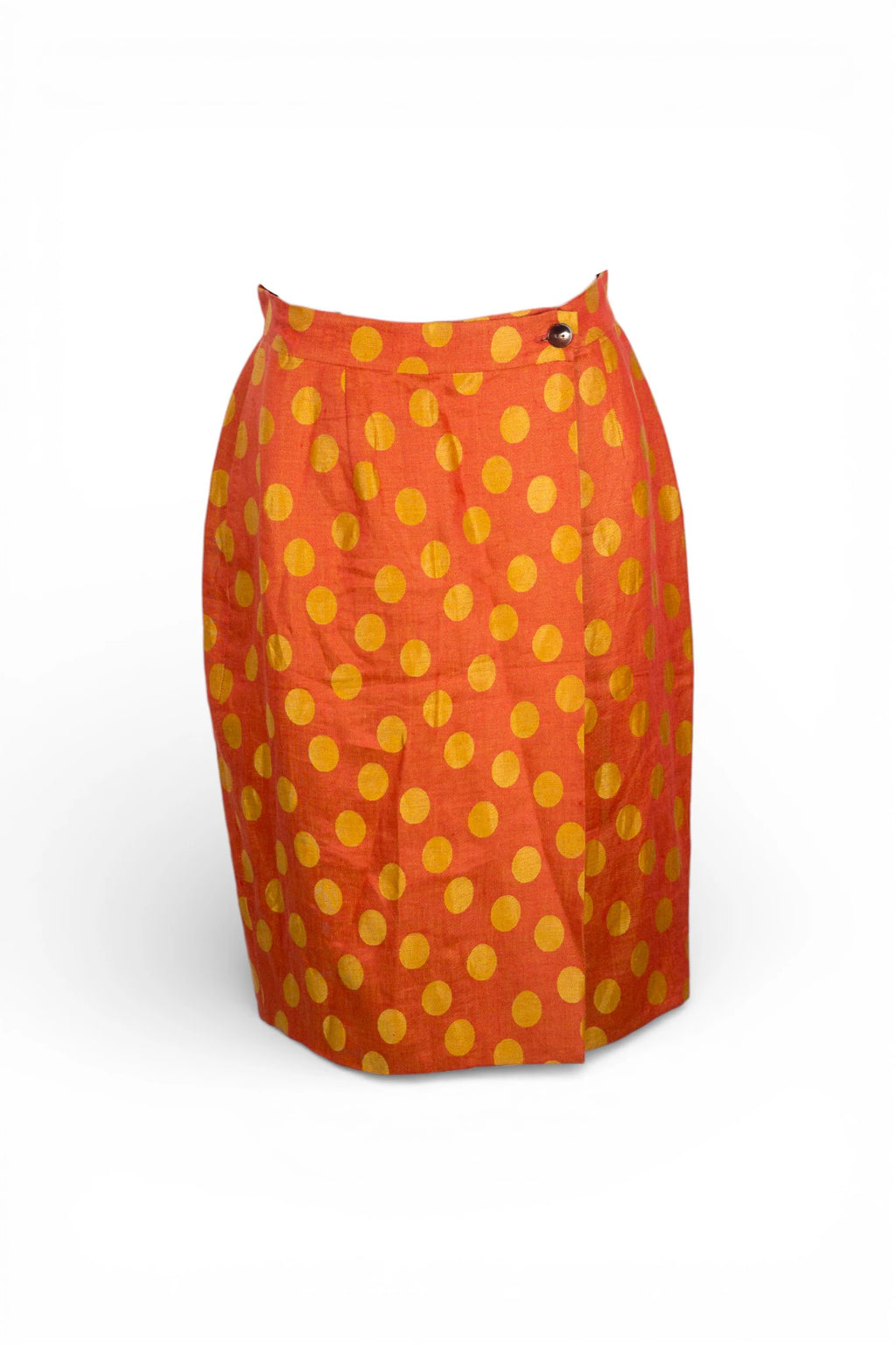 Orange Linen Wrap Skirt