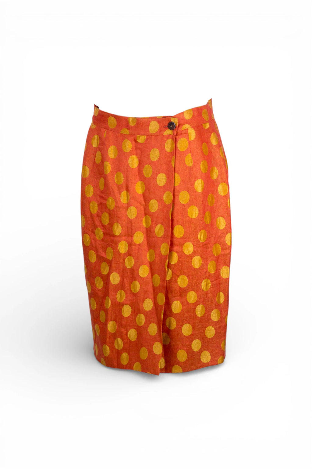 Orange Linen Wrap Skirt