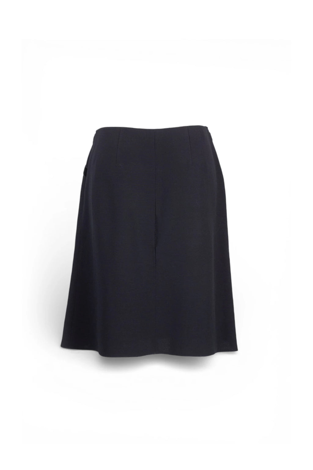 Wool Blend Skirt with Velvet Belt