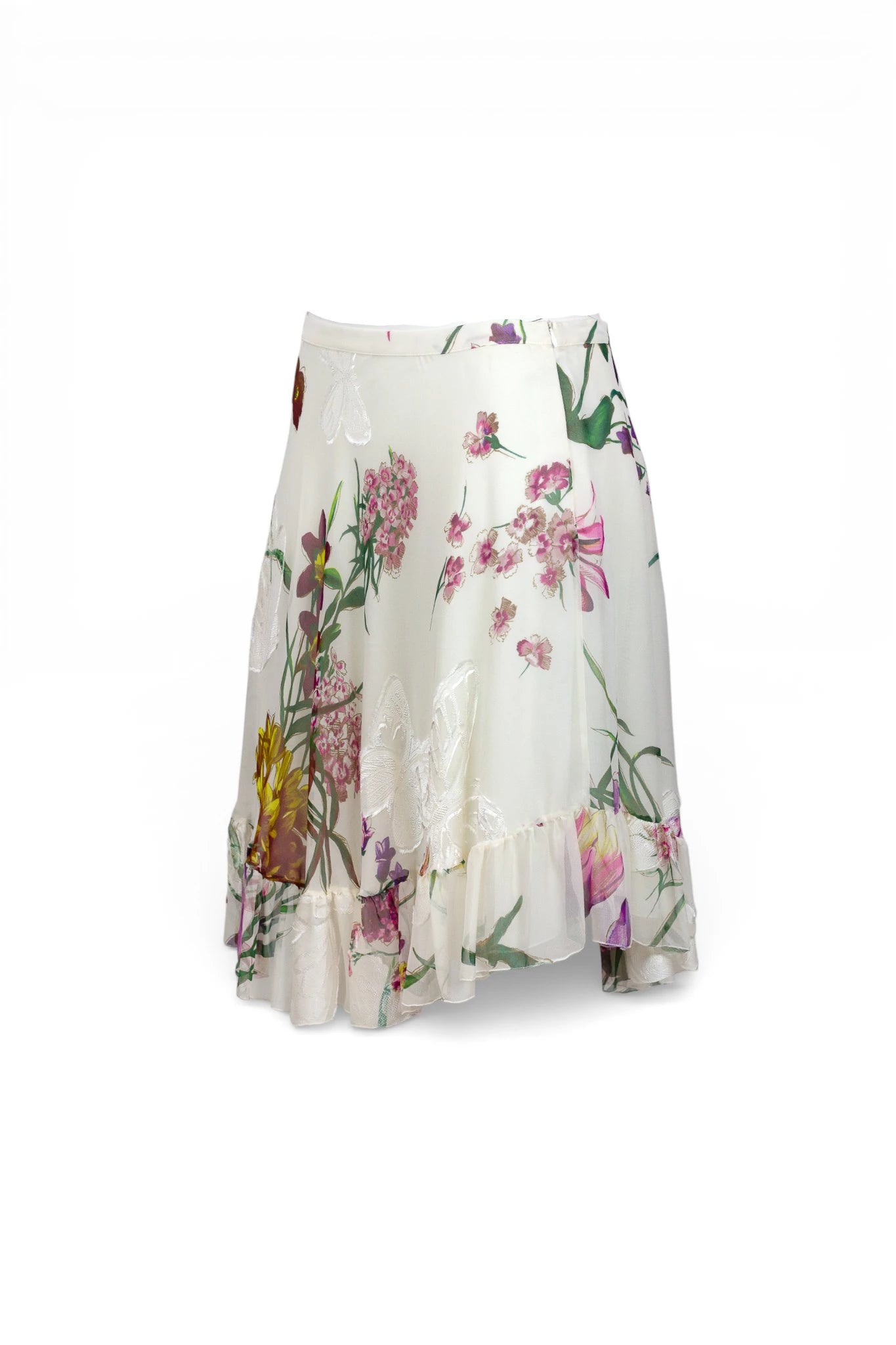 Silk Skirt with Floral Print
