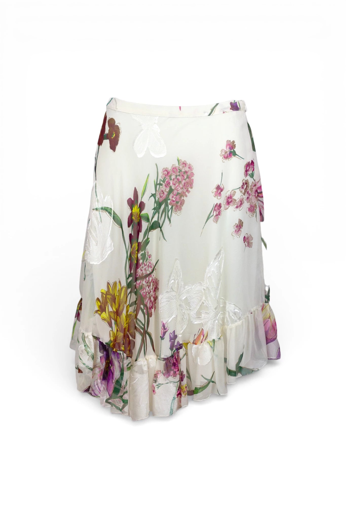 Silk Skirt with Floral Print