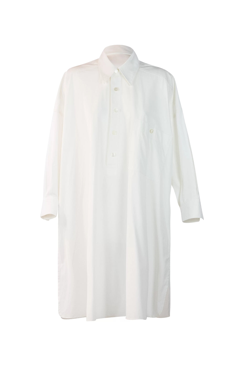 Abito camicia oversize in cotone bianco