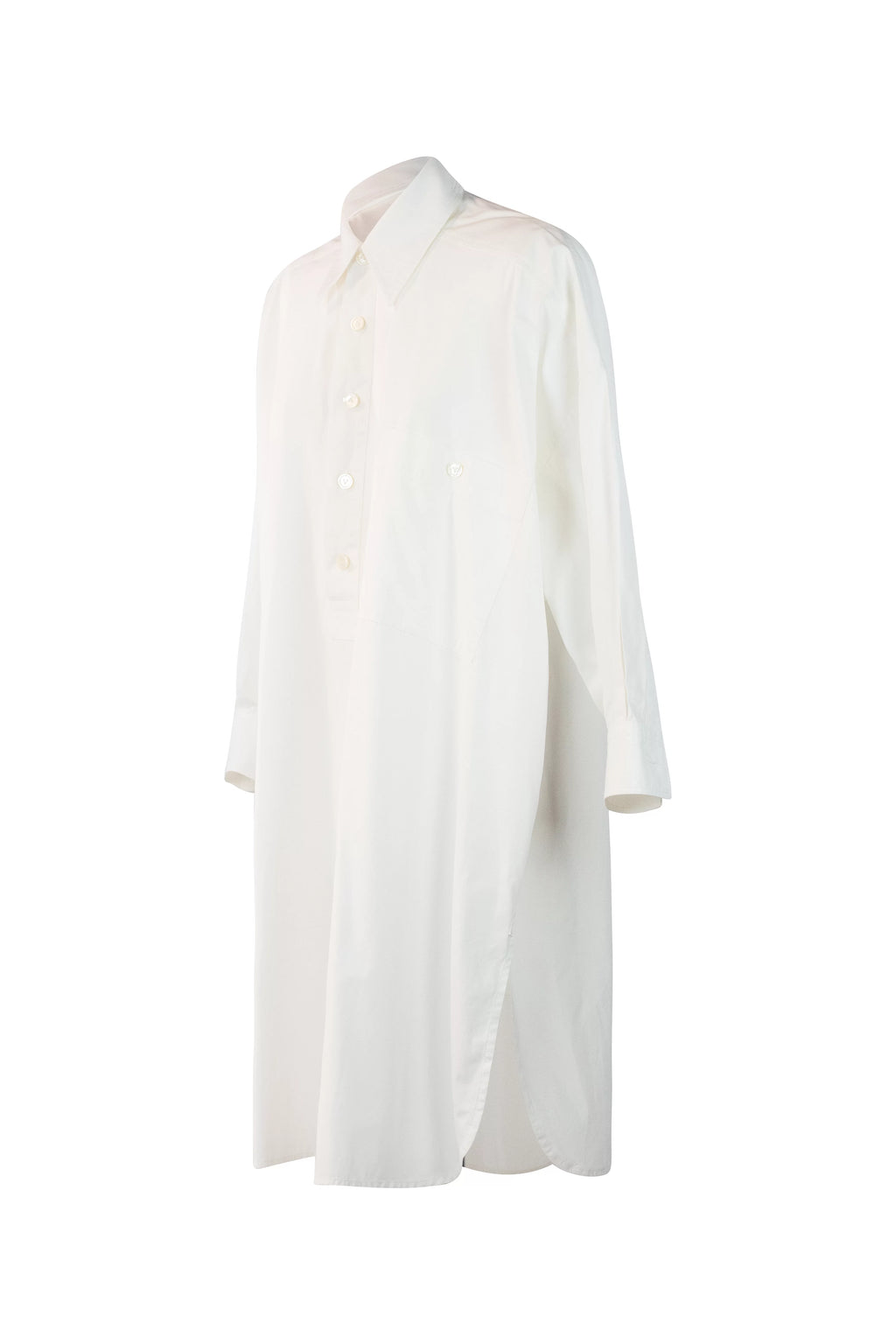 Abito camicia oversize in cotone bianco
