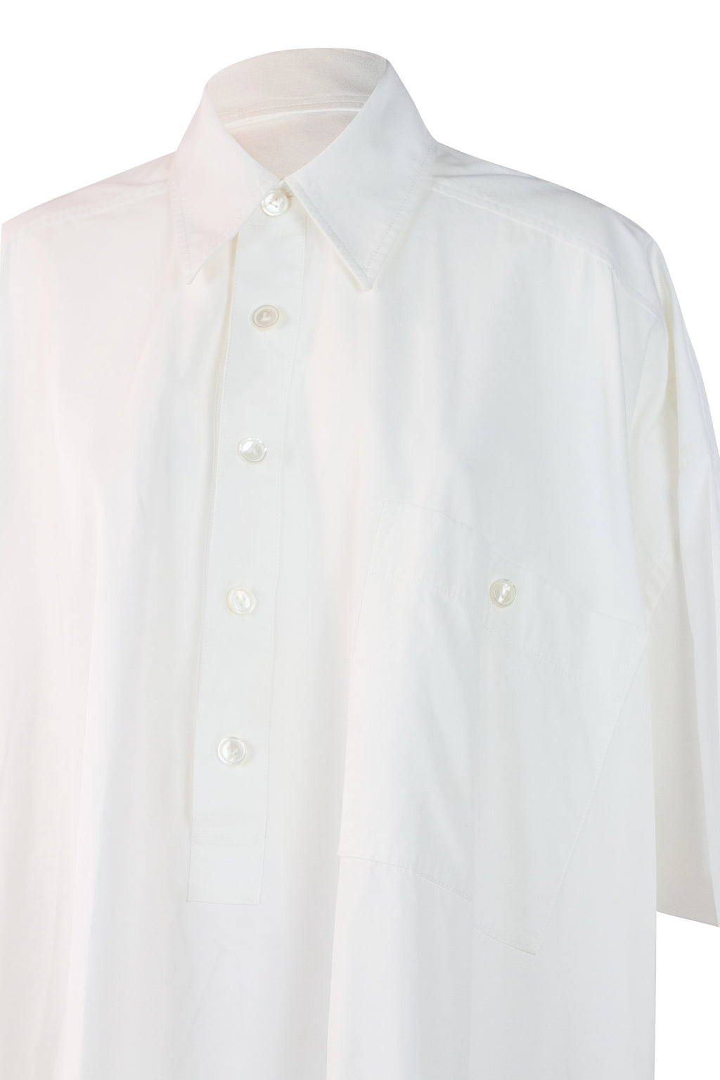 Abito camicia oversize in cotone bianco