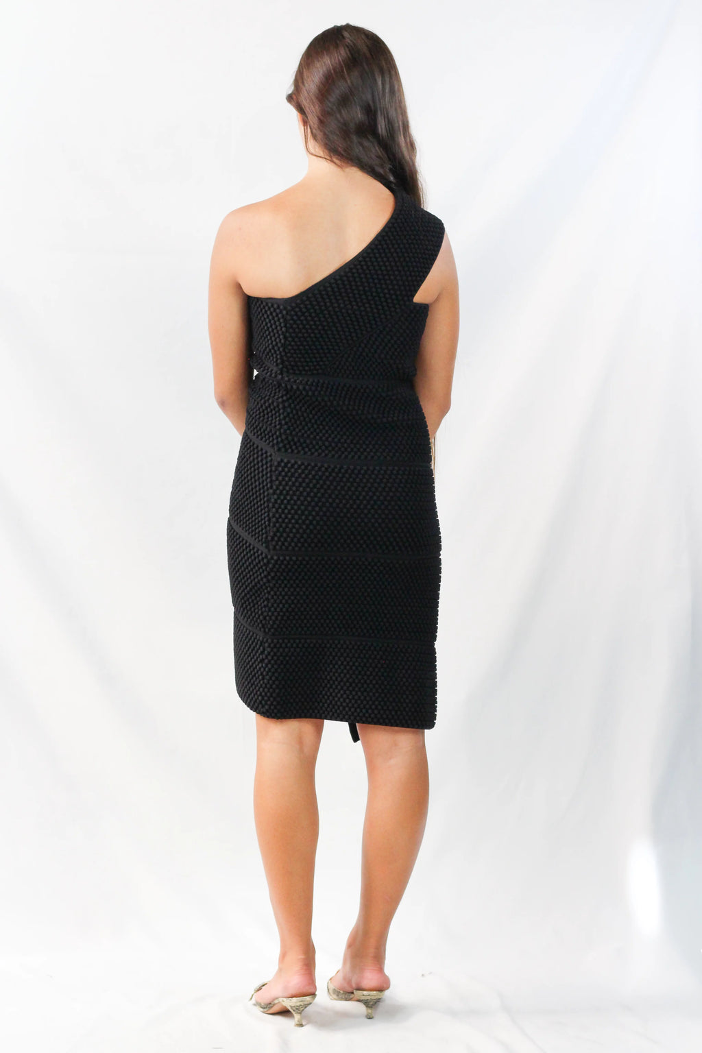 Textured Knit One-Shoulder Mini Dress SS2022