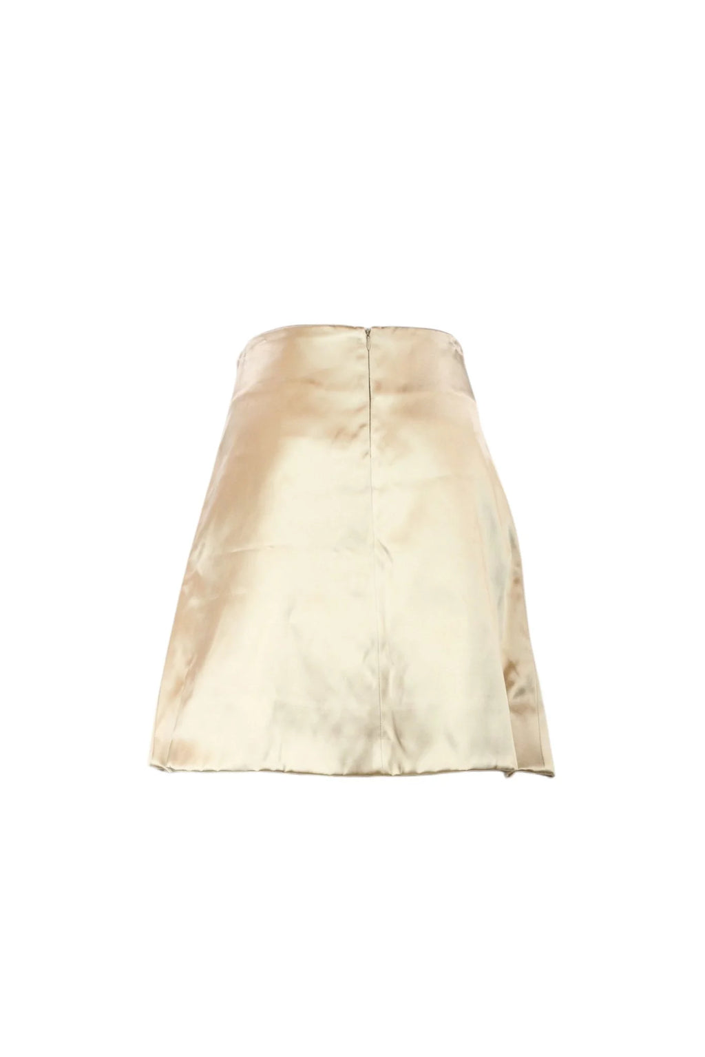 Satin A-Line Mini Skirt Champagne PreFall 2019