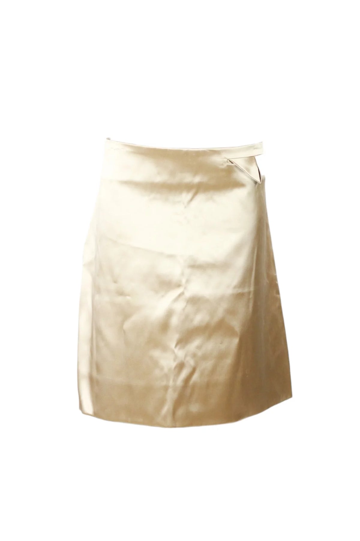 Satin A-Line Mini Skirt Champagne PreFall 2019
