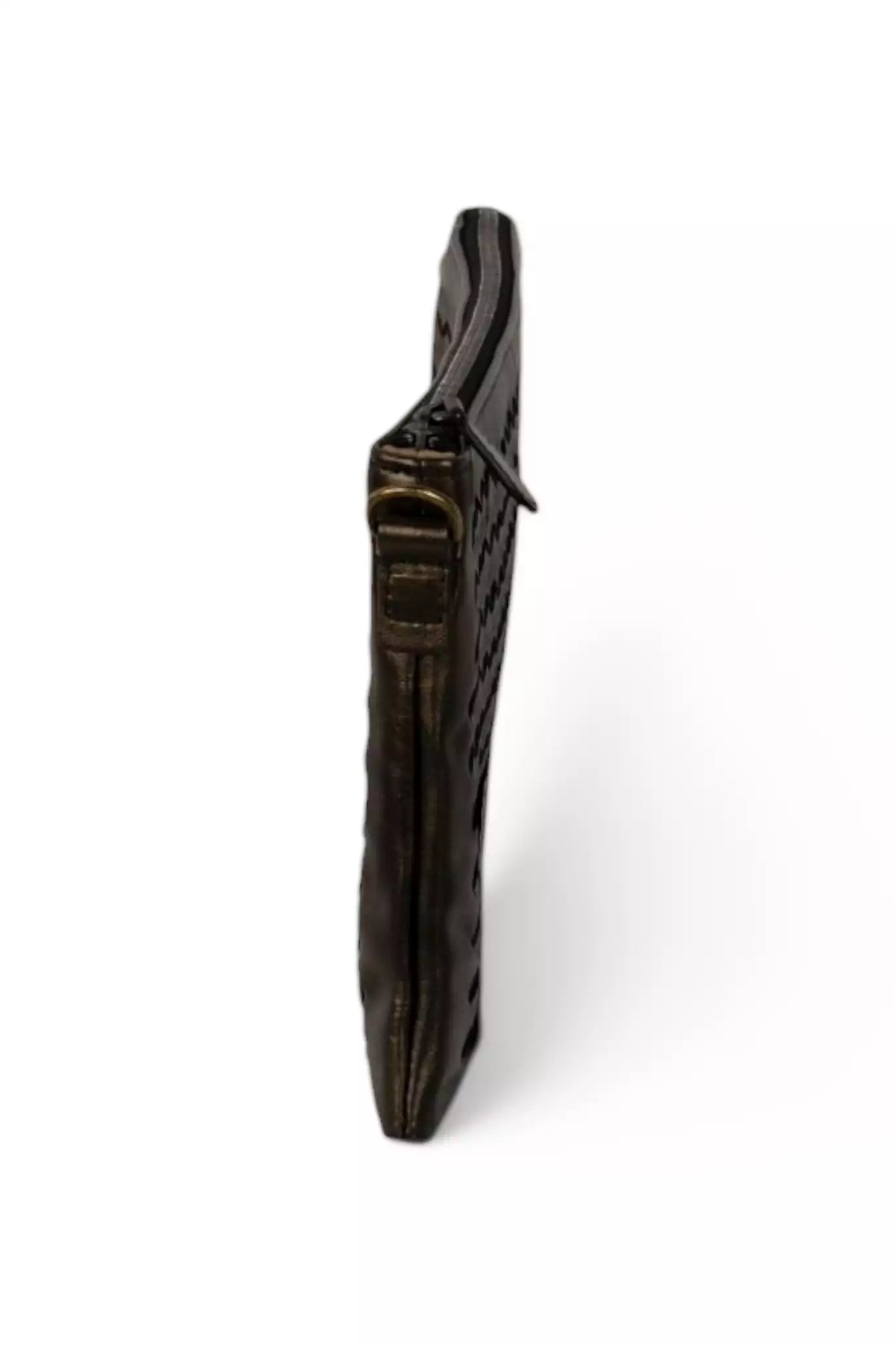 Intrecciato Leather Pochette in Bronze