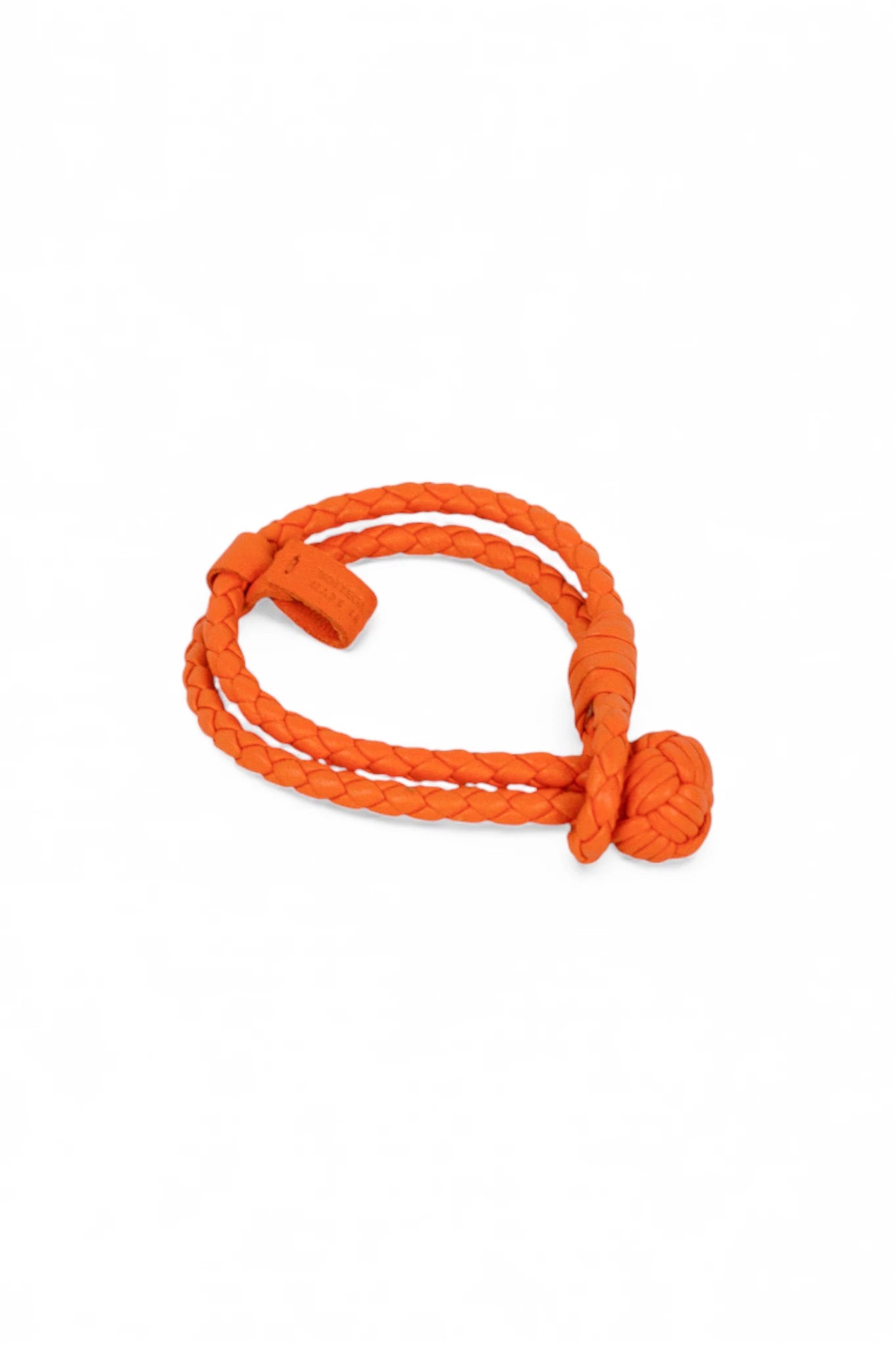 Orange Intrecciato Leather Bracelet