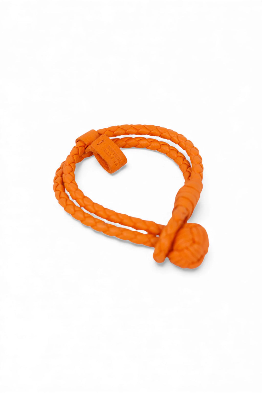 Orange Intrecciato Leather Bracelet