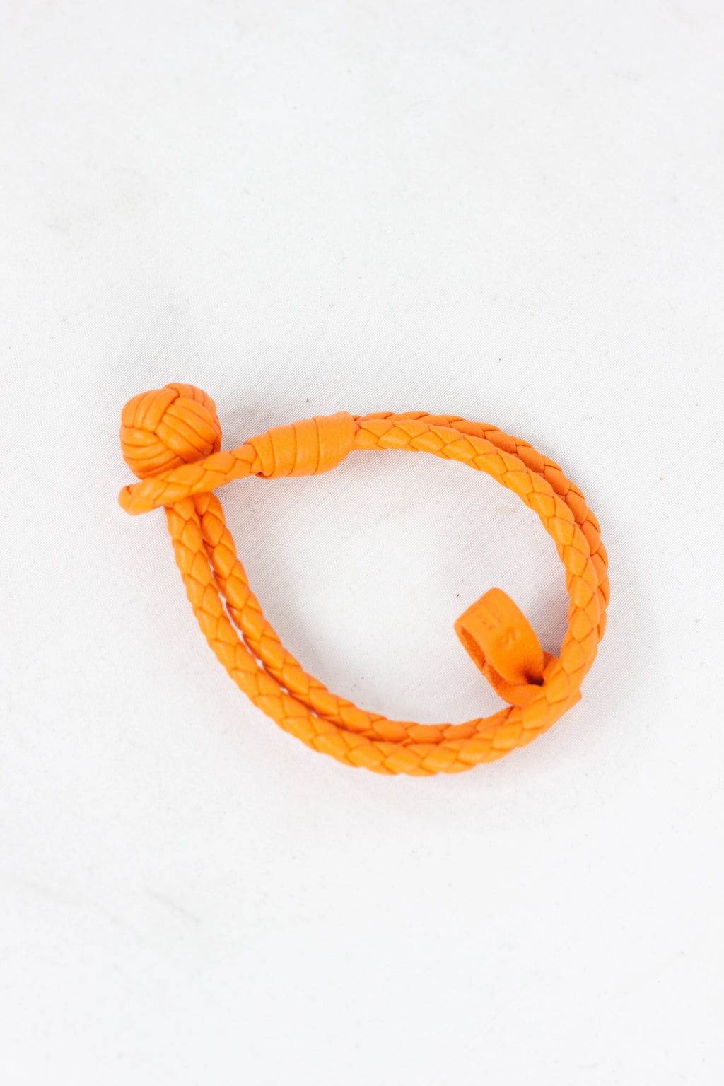 Orange Intrecciato Leather Bracelet