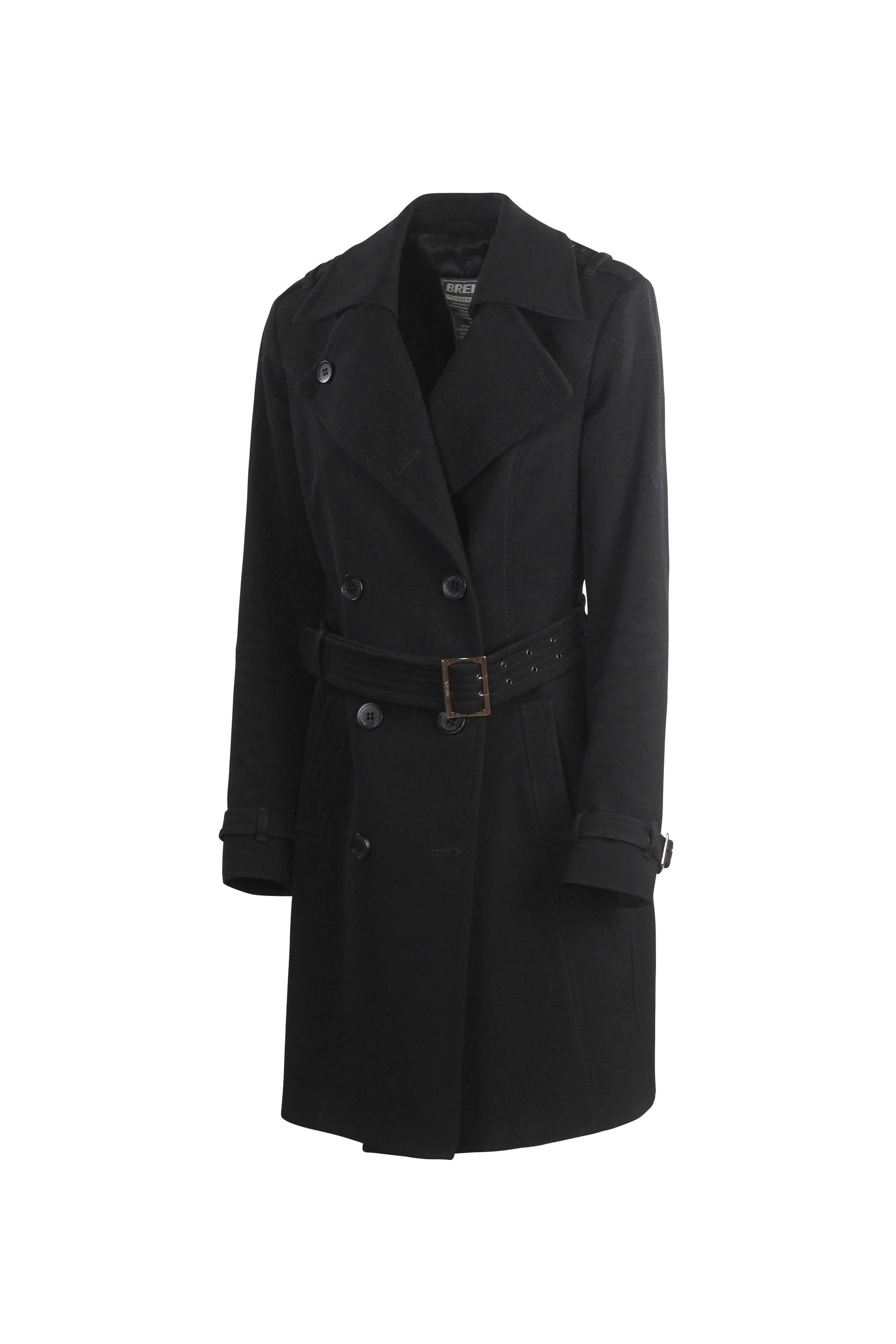 Black Double-Breasted Trench Coat