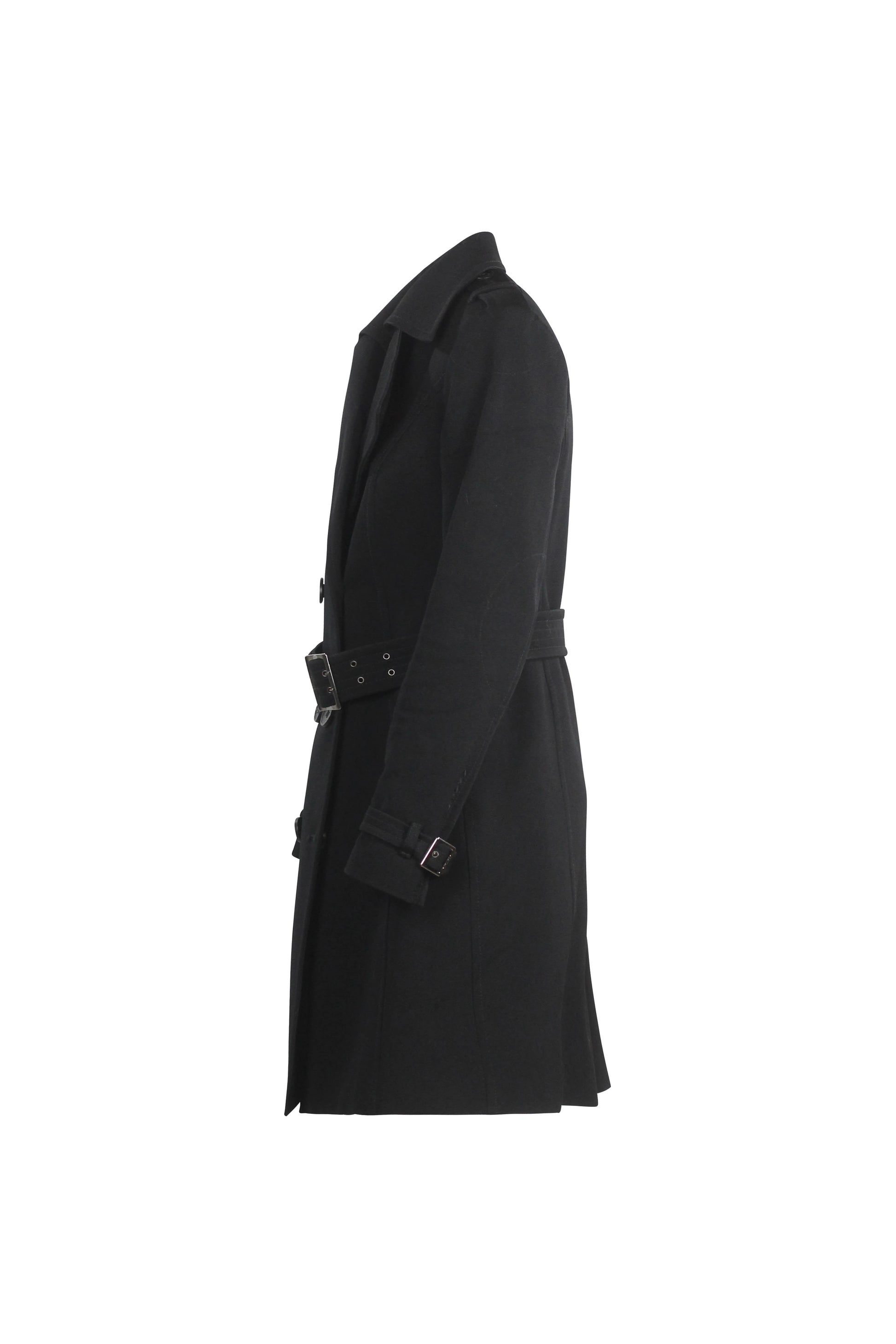 Black Double-Breasted Trench Coat