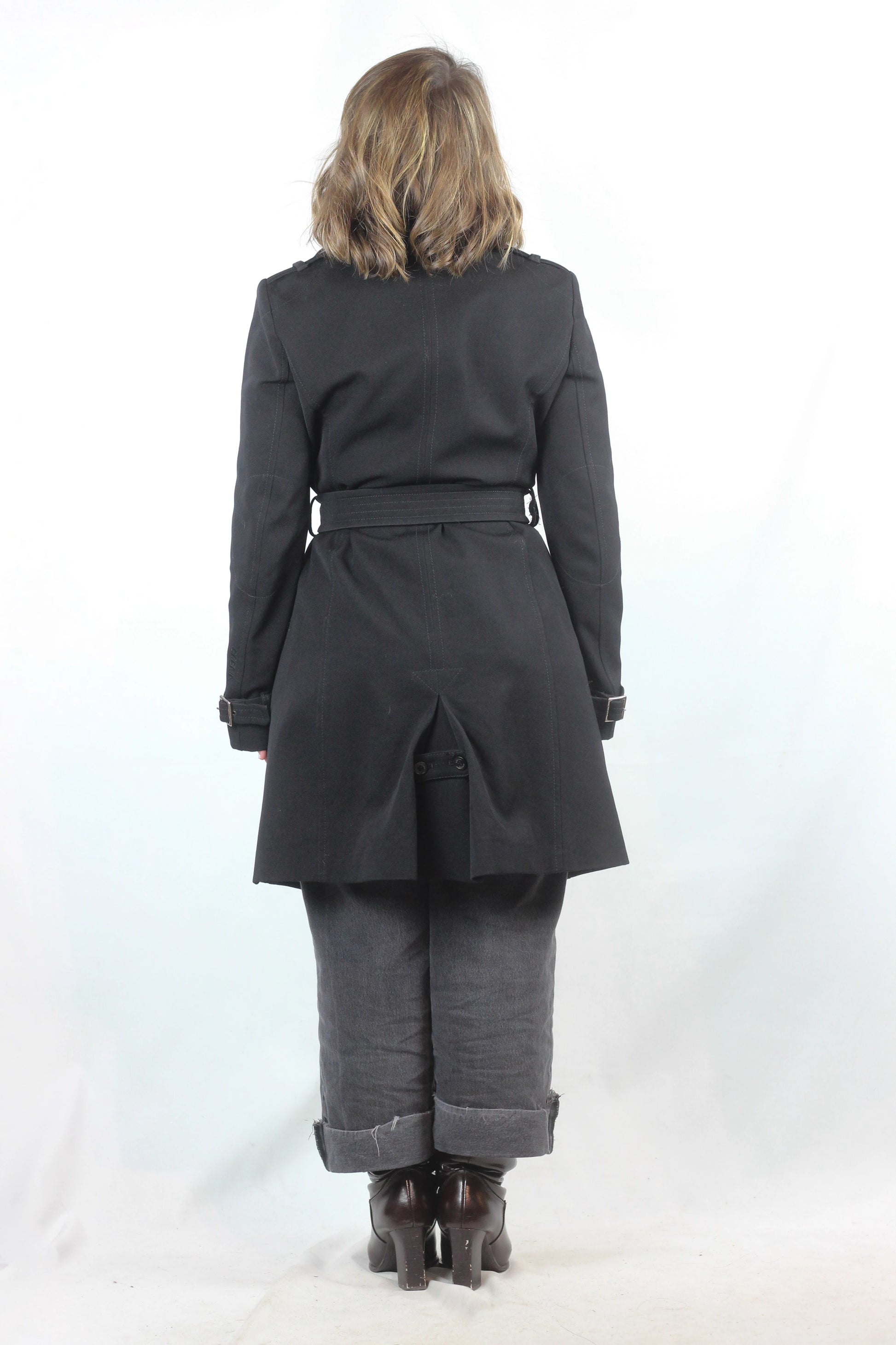 Black Double-Breasted Trench Coat