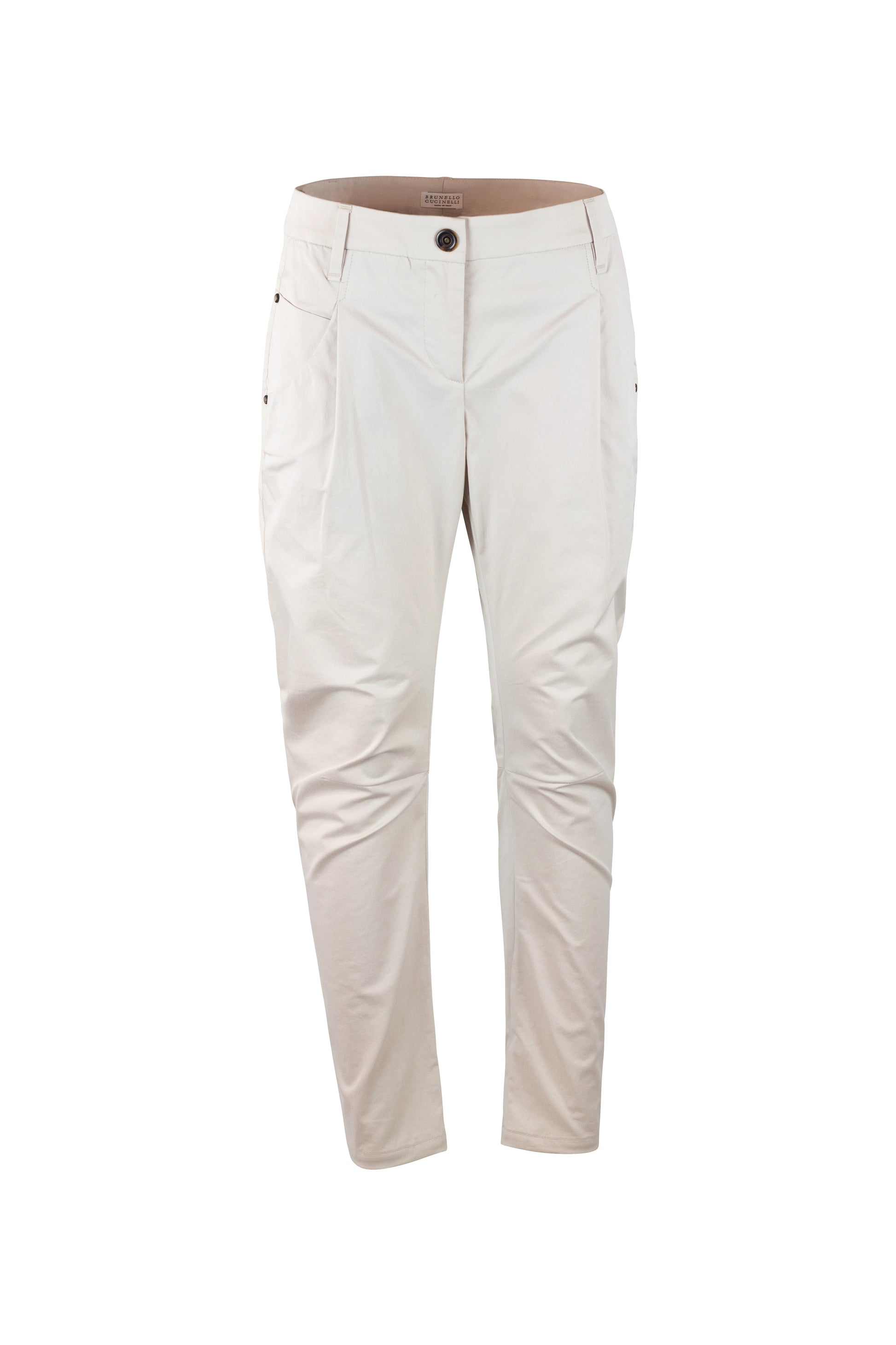 Ecru Cotton Chino Trousers
