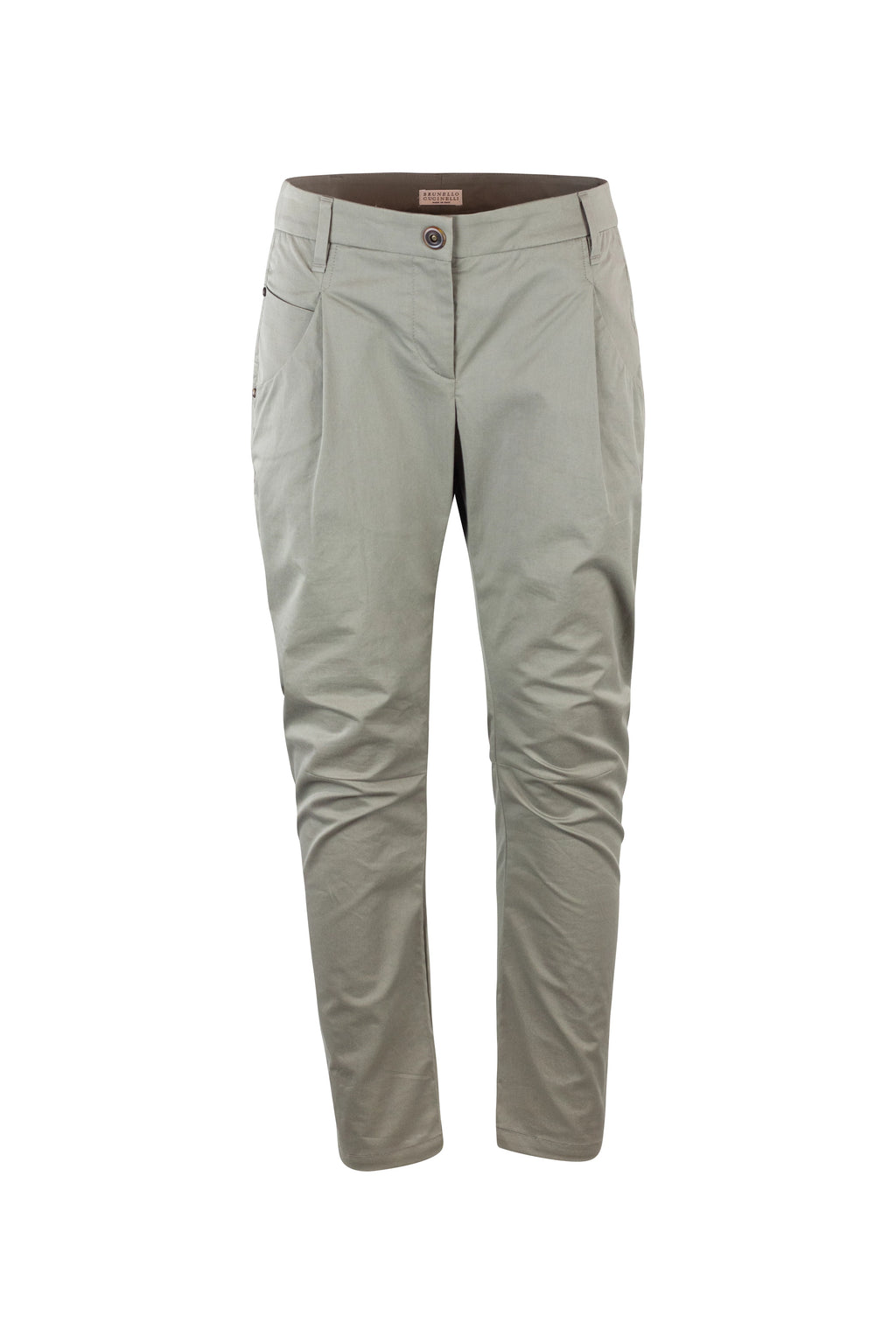 Military Green Cotton Chino Trousers