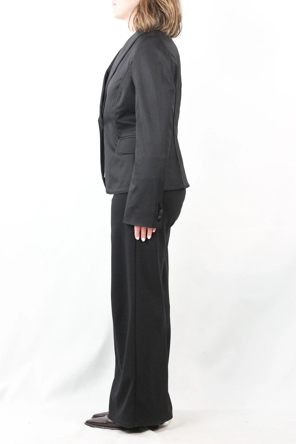 Satin Slim Smoking Blazer