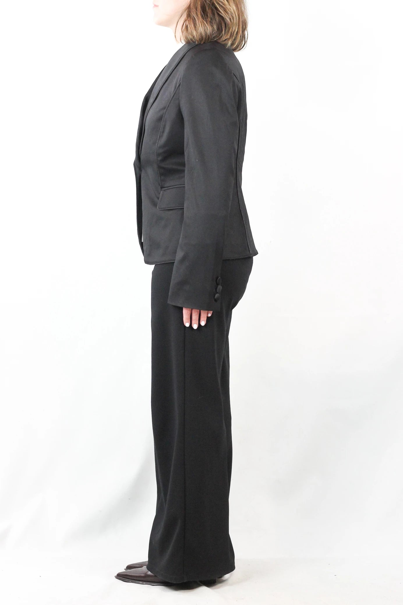 Satin Slim Smoking Blazer