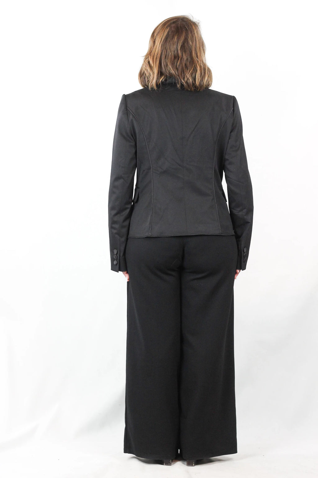Satin Slim Smoking Blazer