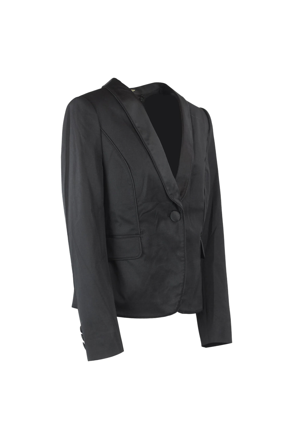 Satin Slim Smoking Blazer