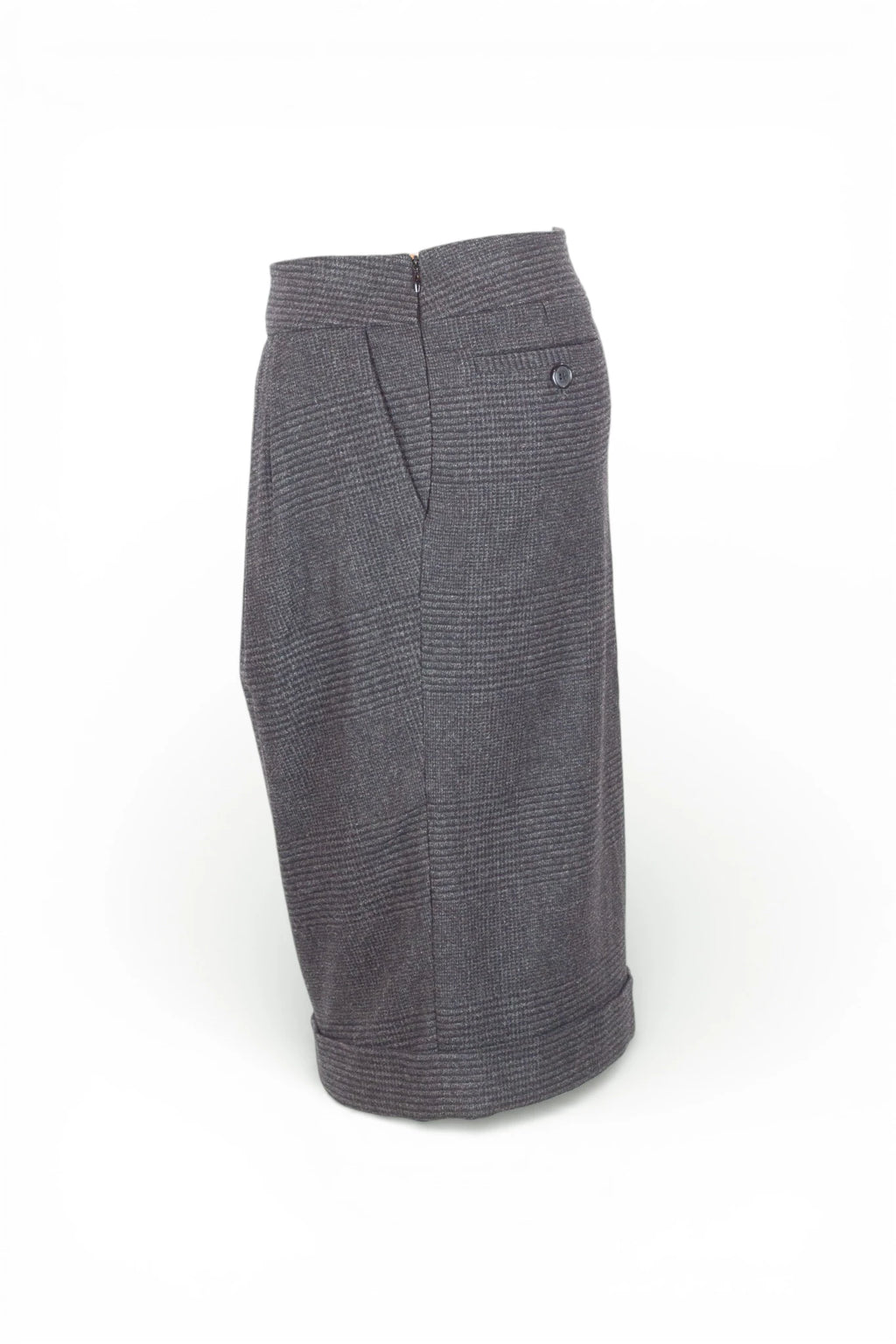 Checked Wool Blend Skirt