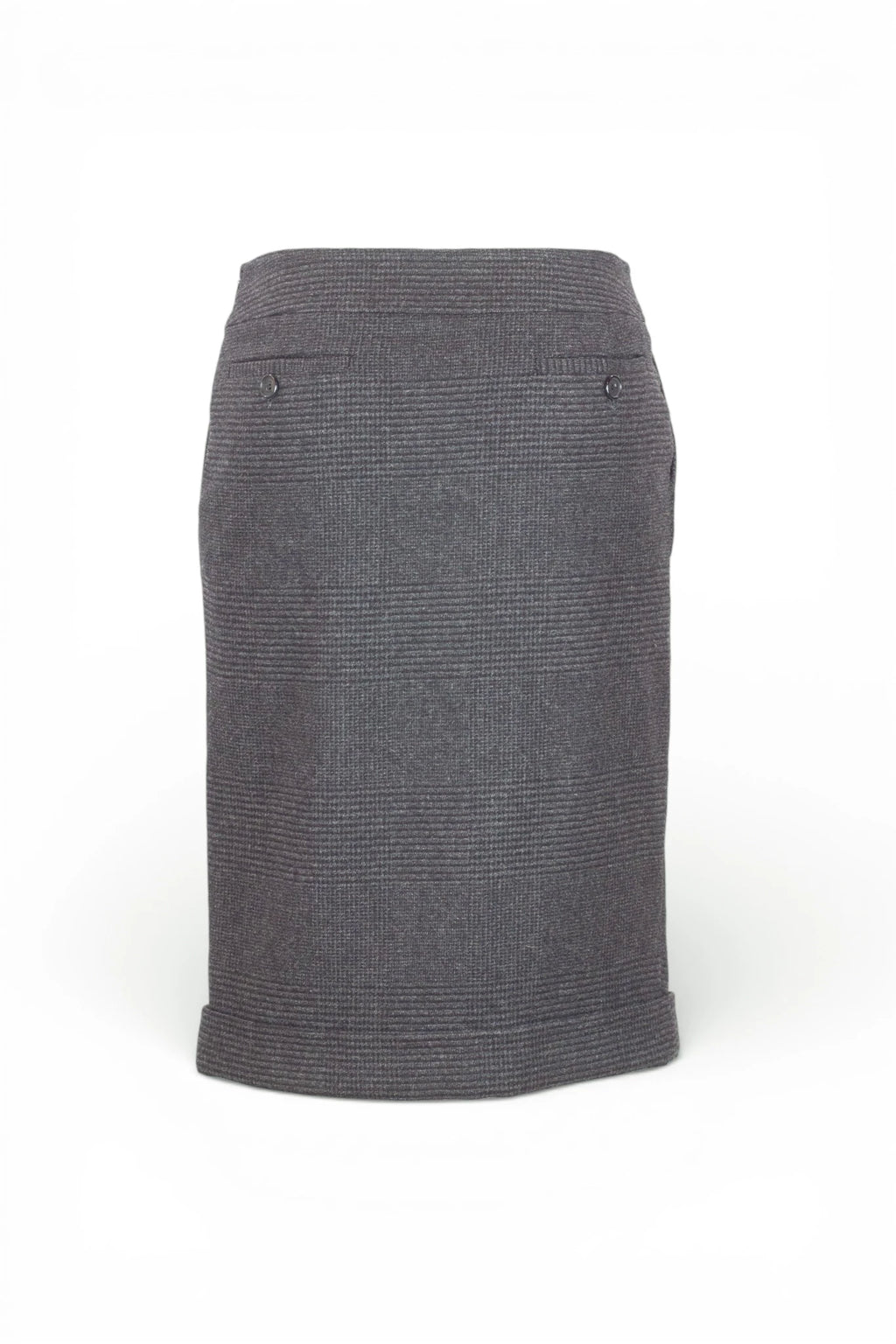 Checked Wool Blend Skirt