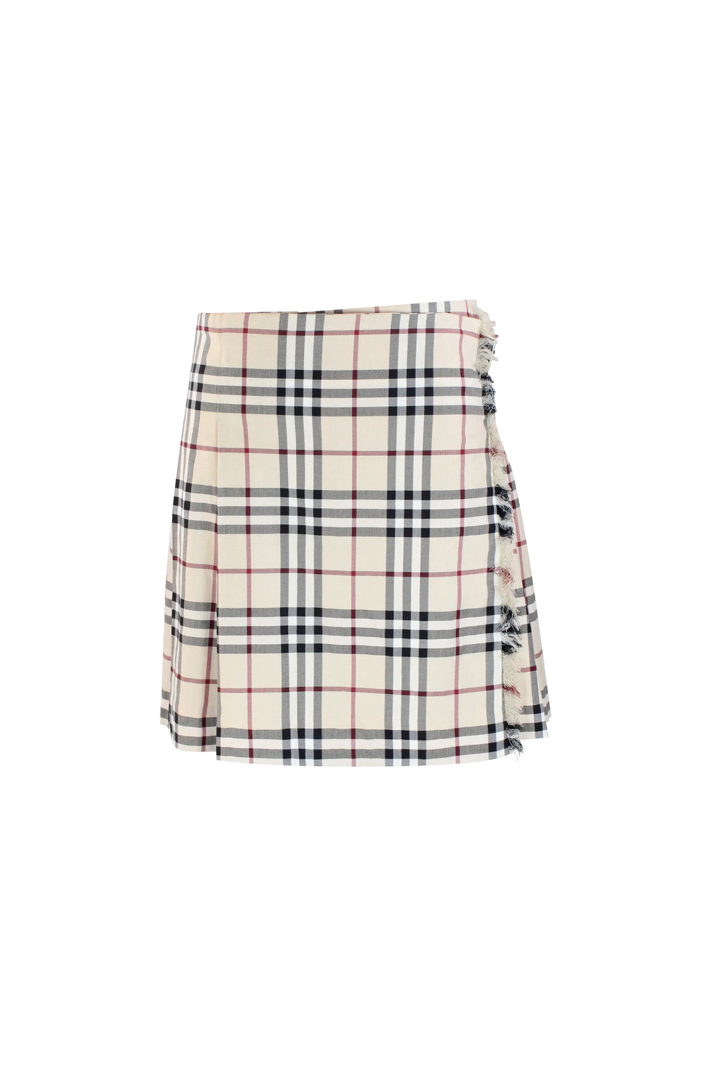 Wrap cotton miniskirt in iconic check pattern