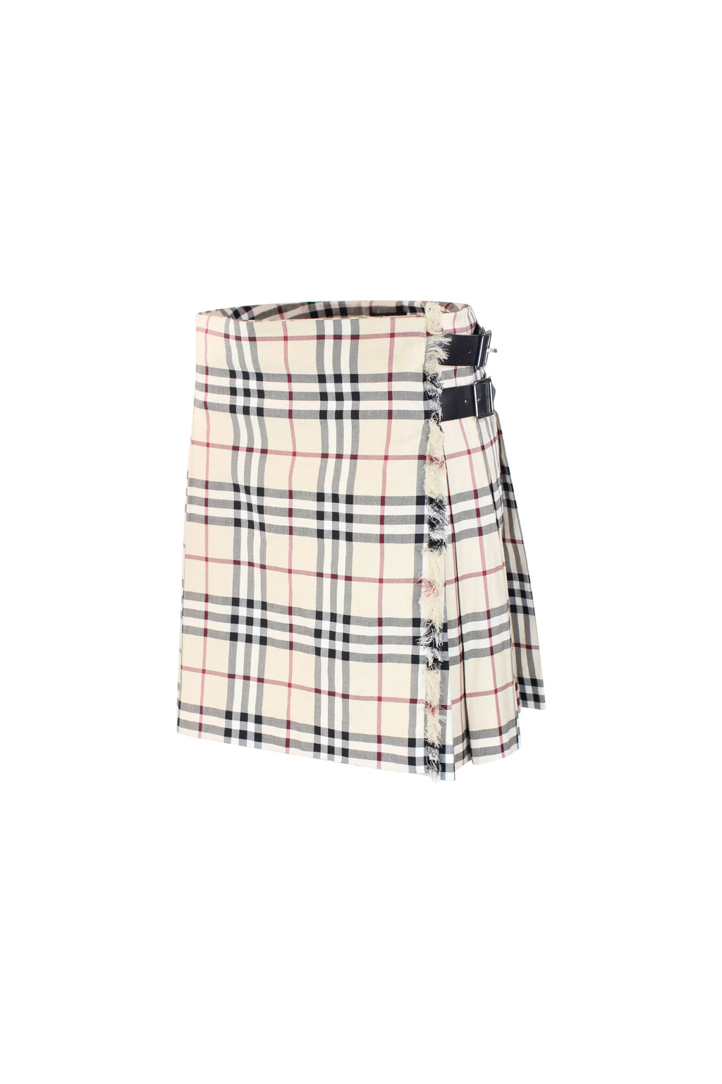 Wrap cotton miniskirt in iconic check pattern