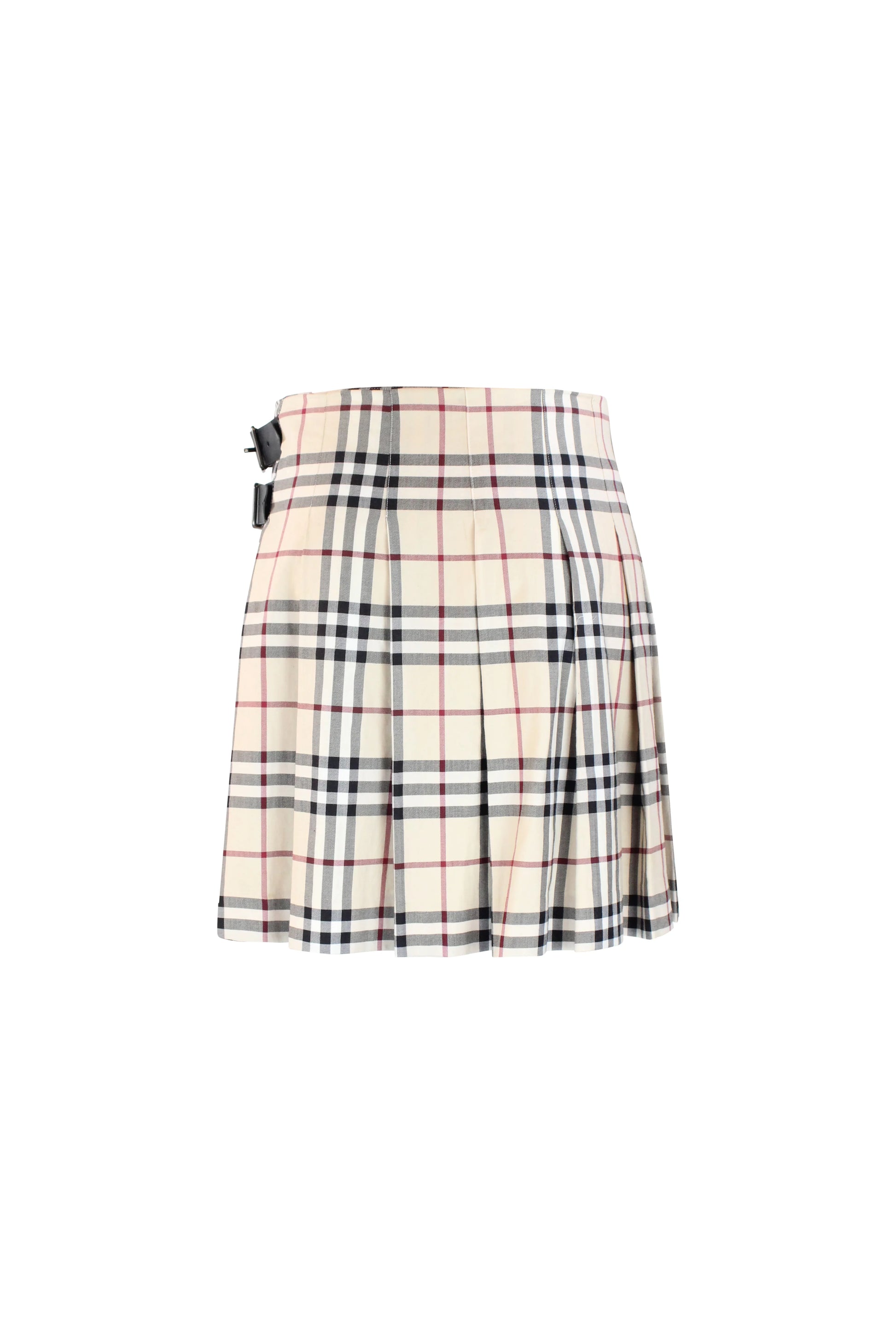 Wrap cotton miniskirt in iconic check pattern