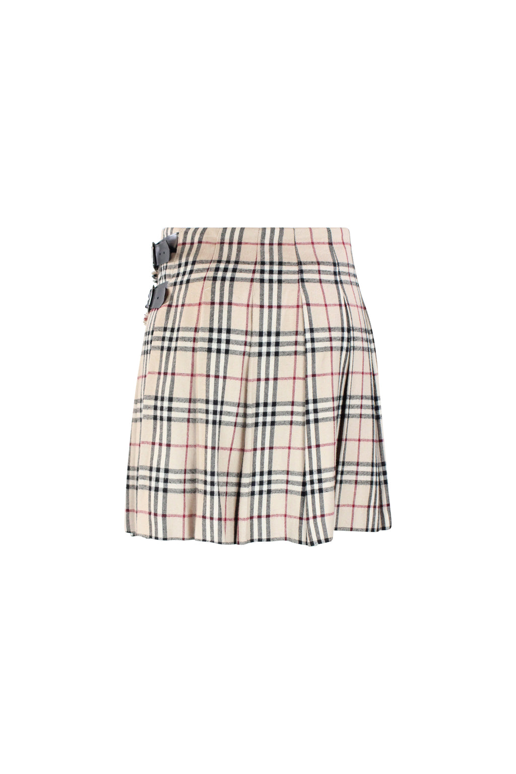 Wrap Wool Miniskirt in Iconic Check