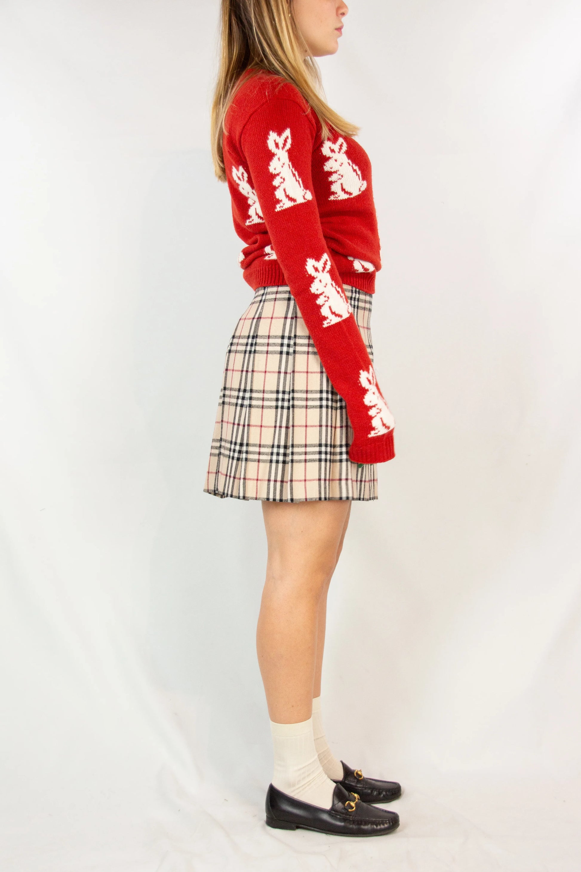 Wrap Wool Miniskirt in Iconic Check