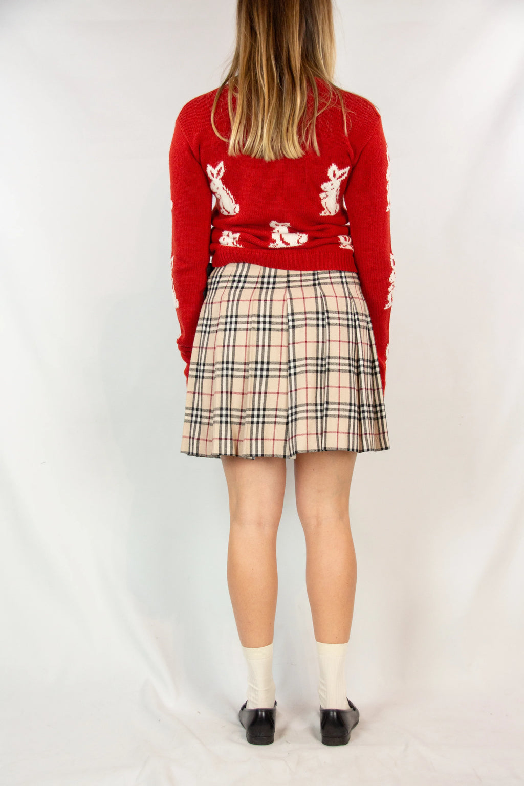 Wrap Wool Miniskirt in Iconic Check