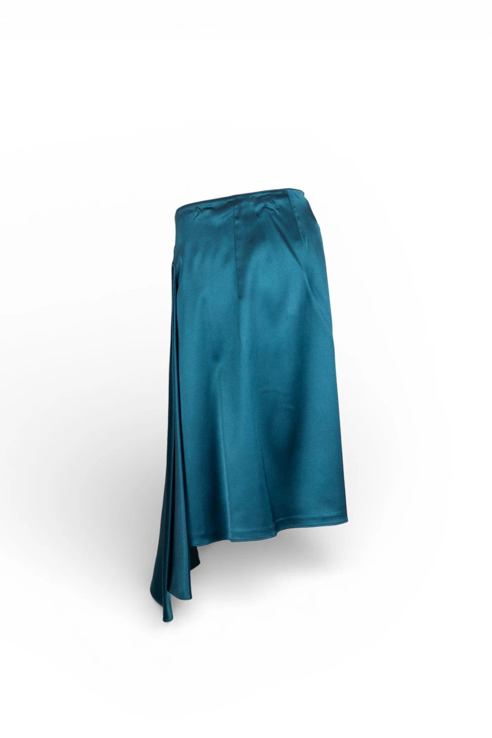 Teal Skirt with Asymmetric Front