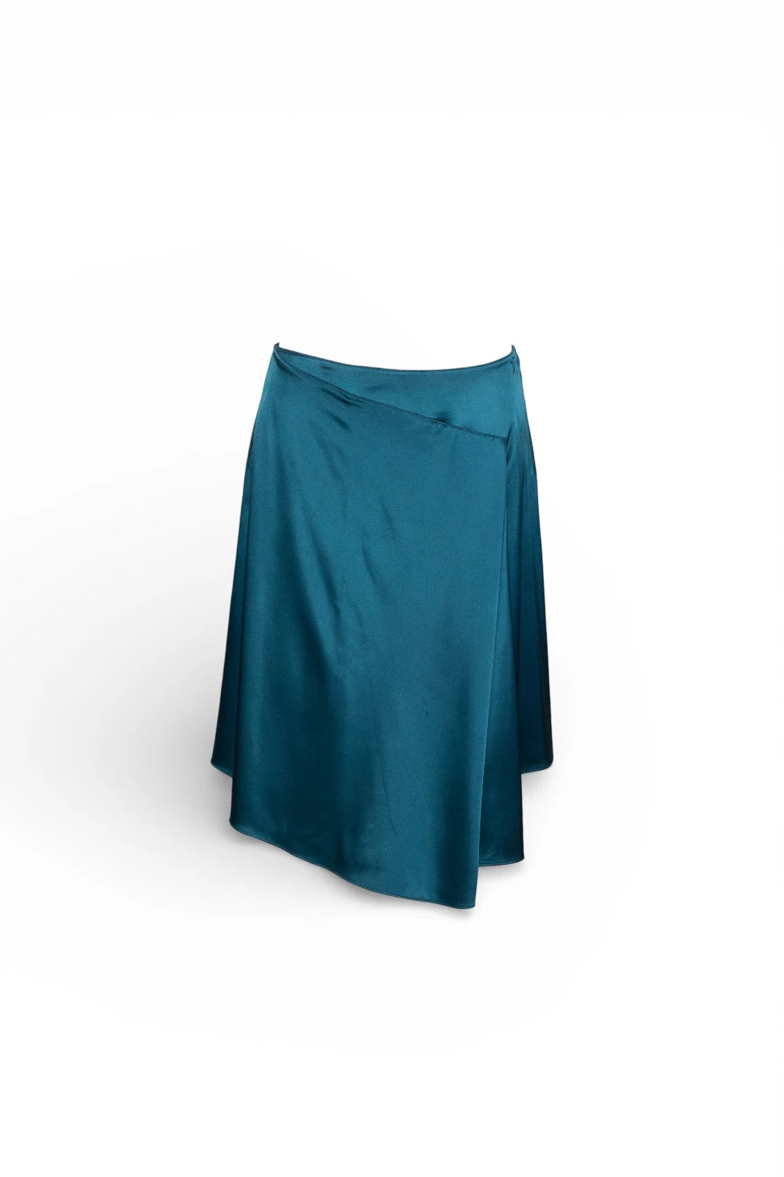 Teal Skirt with Asymmetric Front