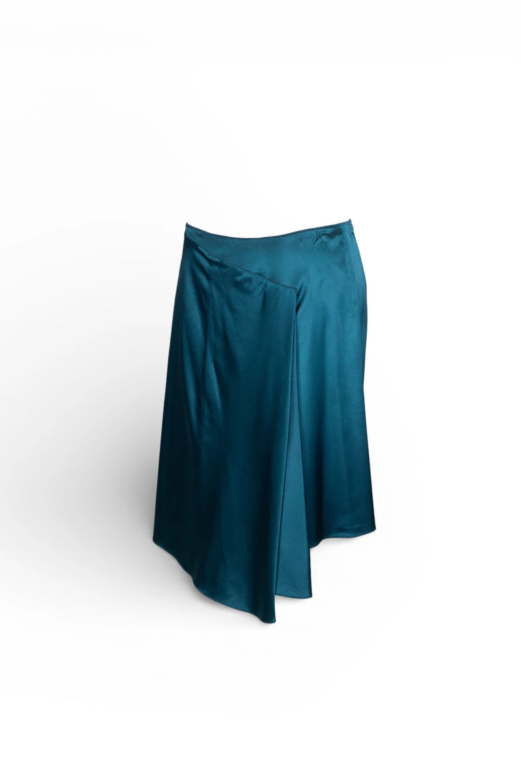 Teal Skirt with Asymmetric Front