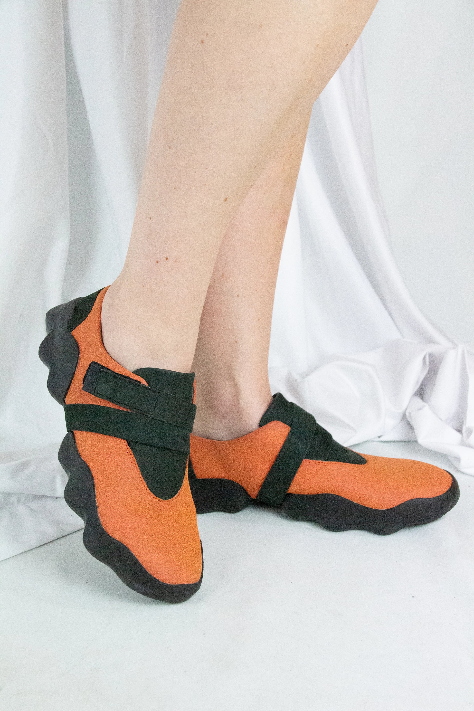 Orange Sneakers with Black Details