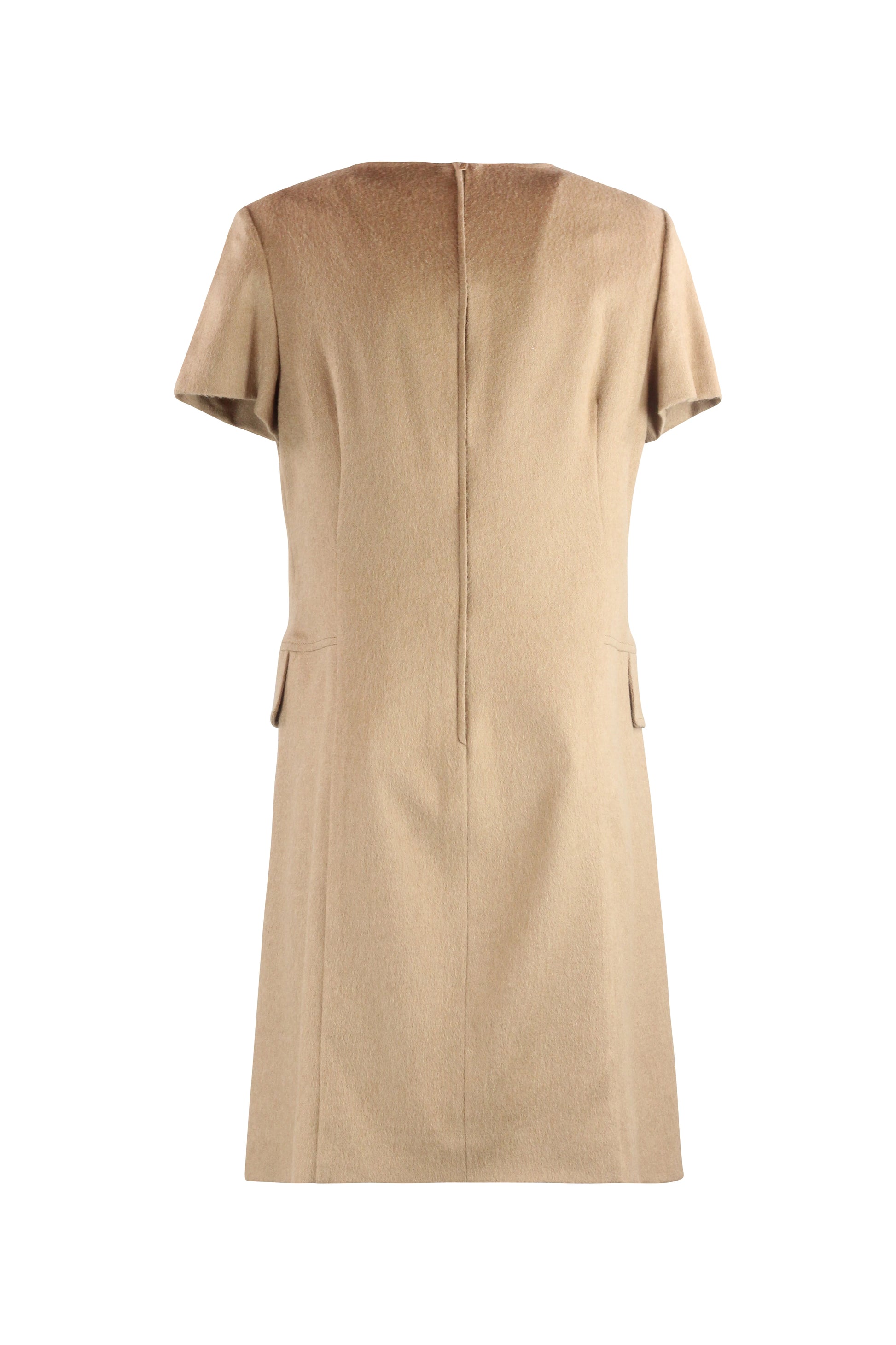 Beige Wool Sixties-Inspired Dress