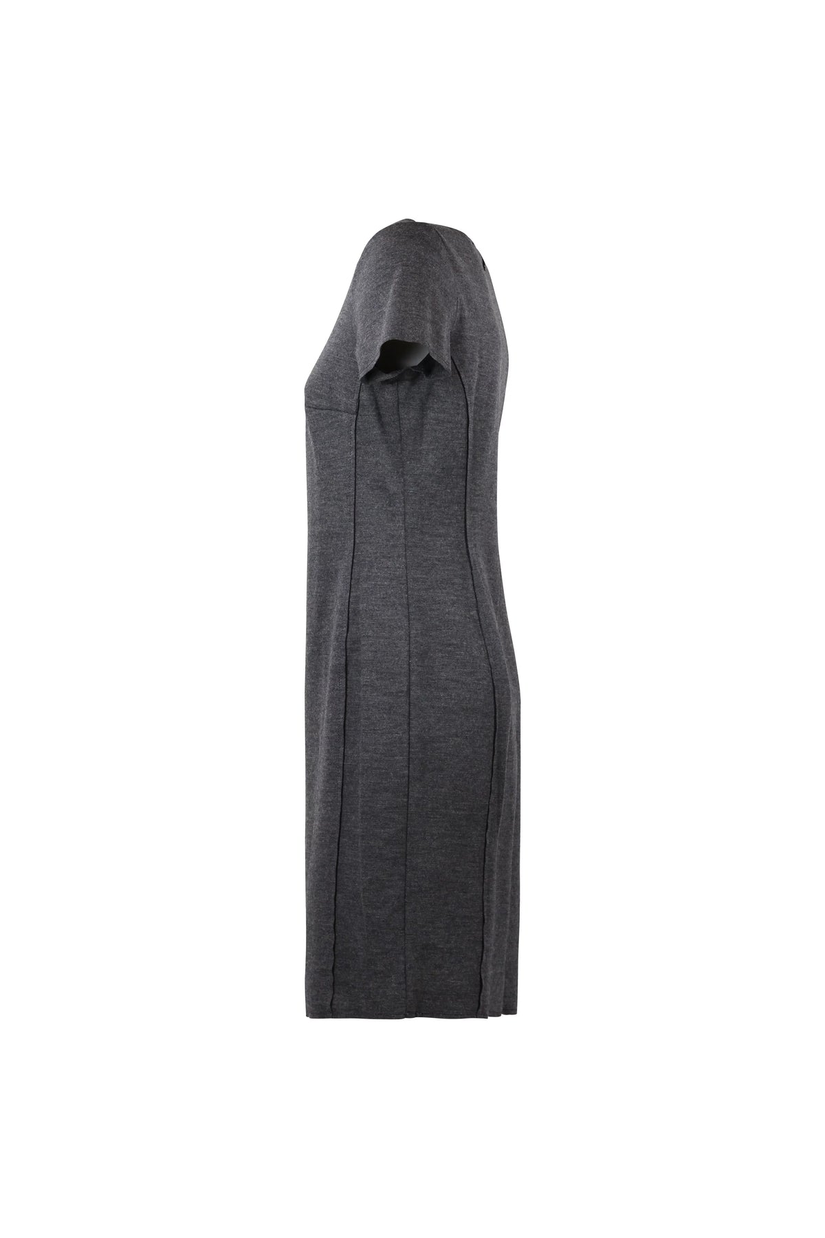 Charcoal Wool-Blend Dress & Blazer Coat Set