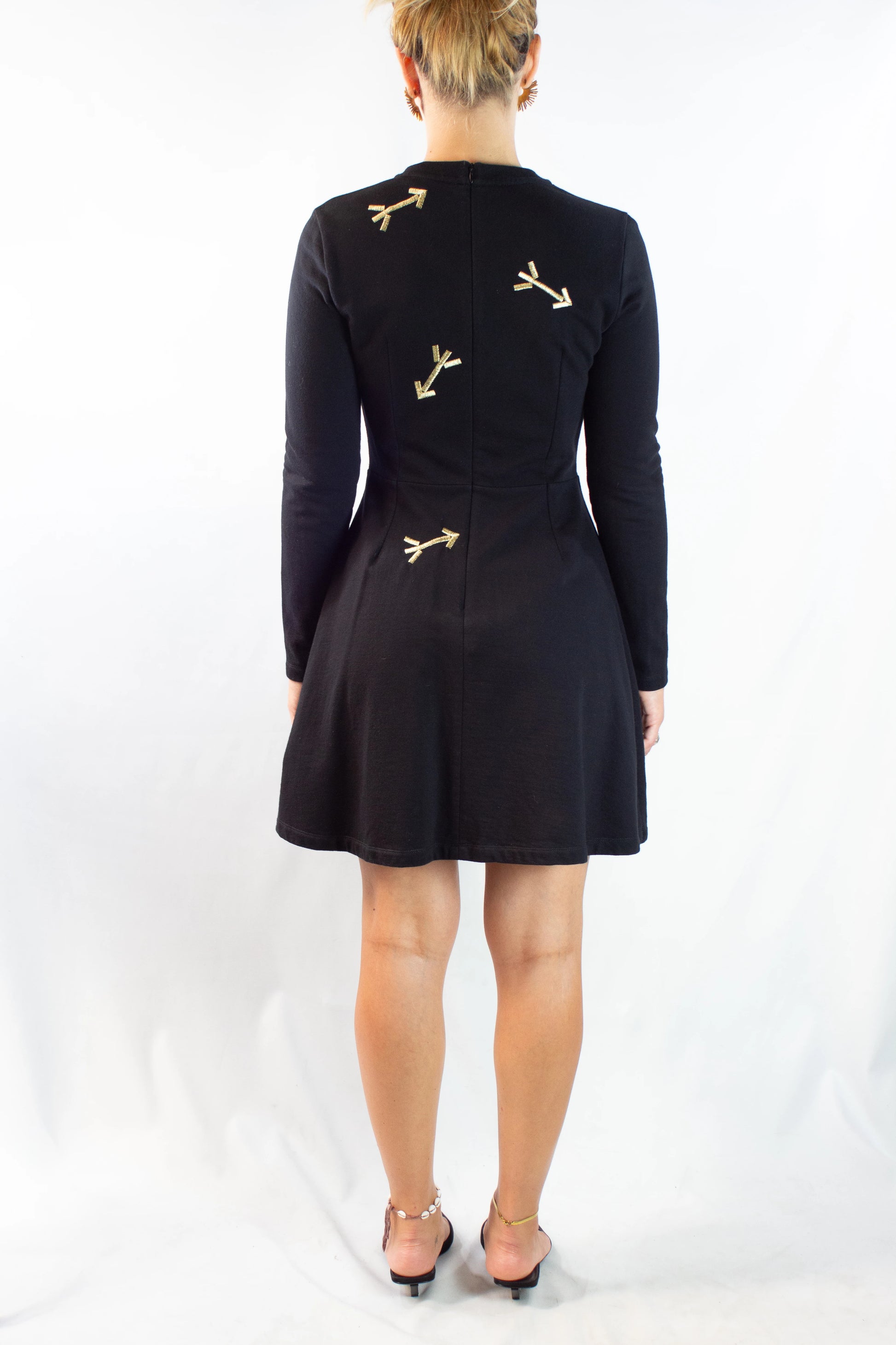 Skater skirt dress with embroidery FW2014
