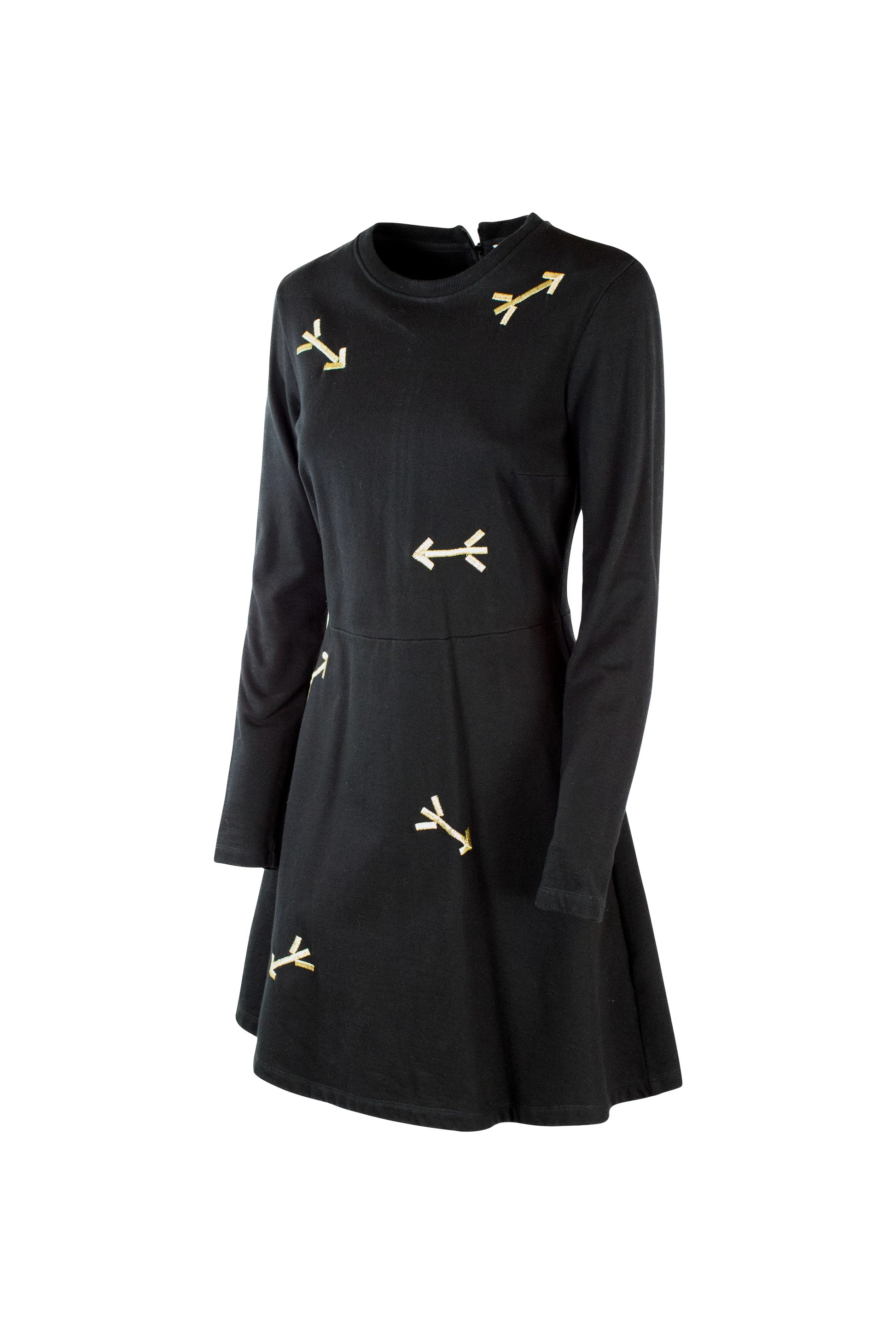 Skater skirt dress with embroidery FW2014
