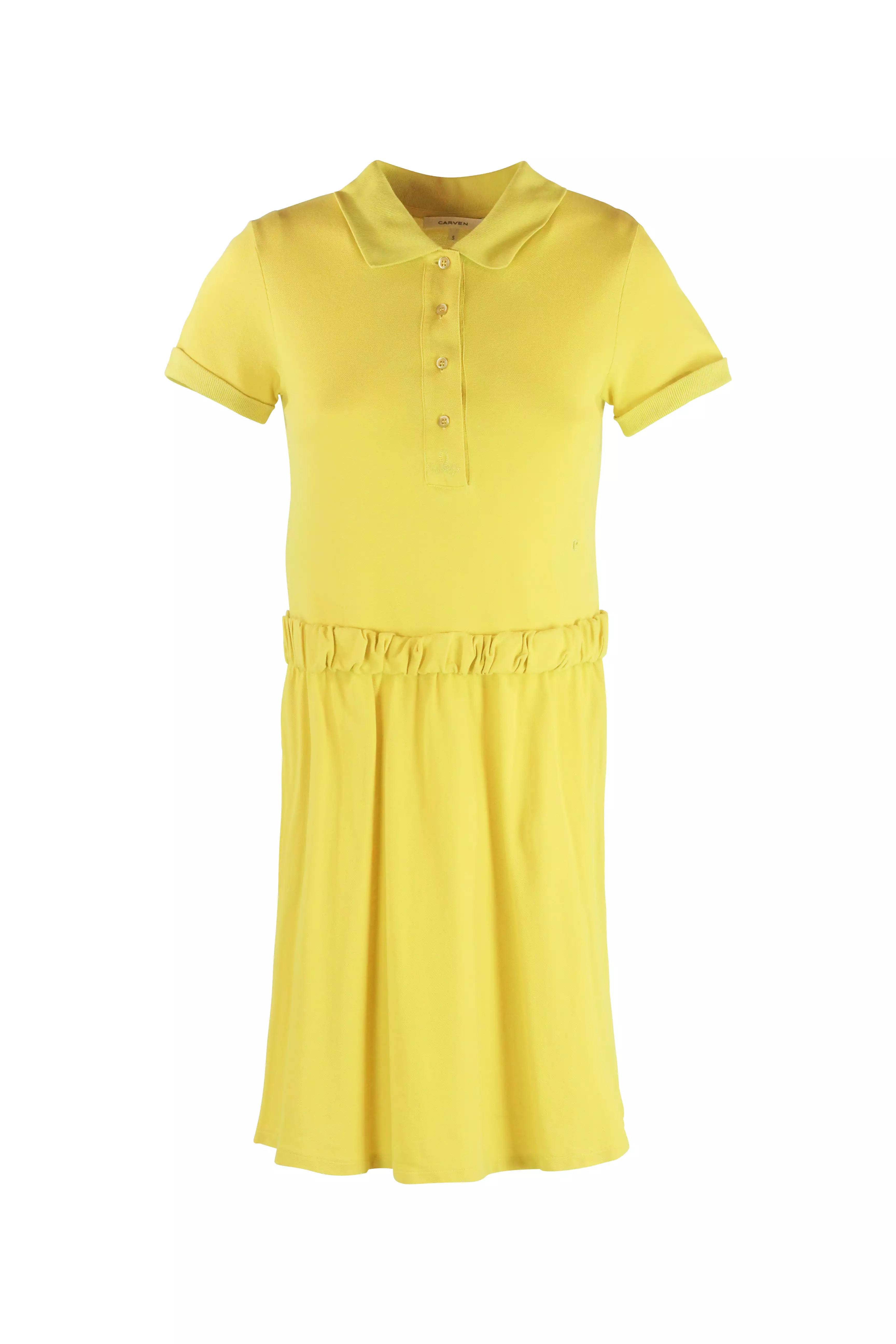 Yellow Cotton Polo Dress