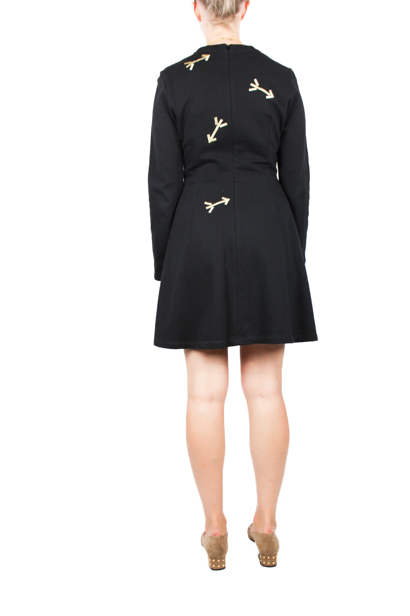 Skater skirt dress with embroidery