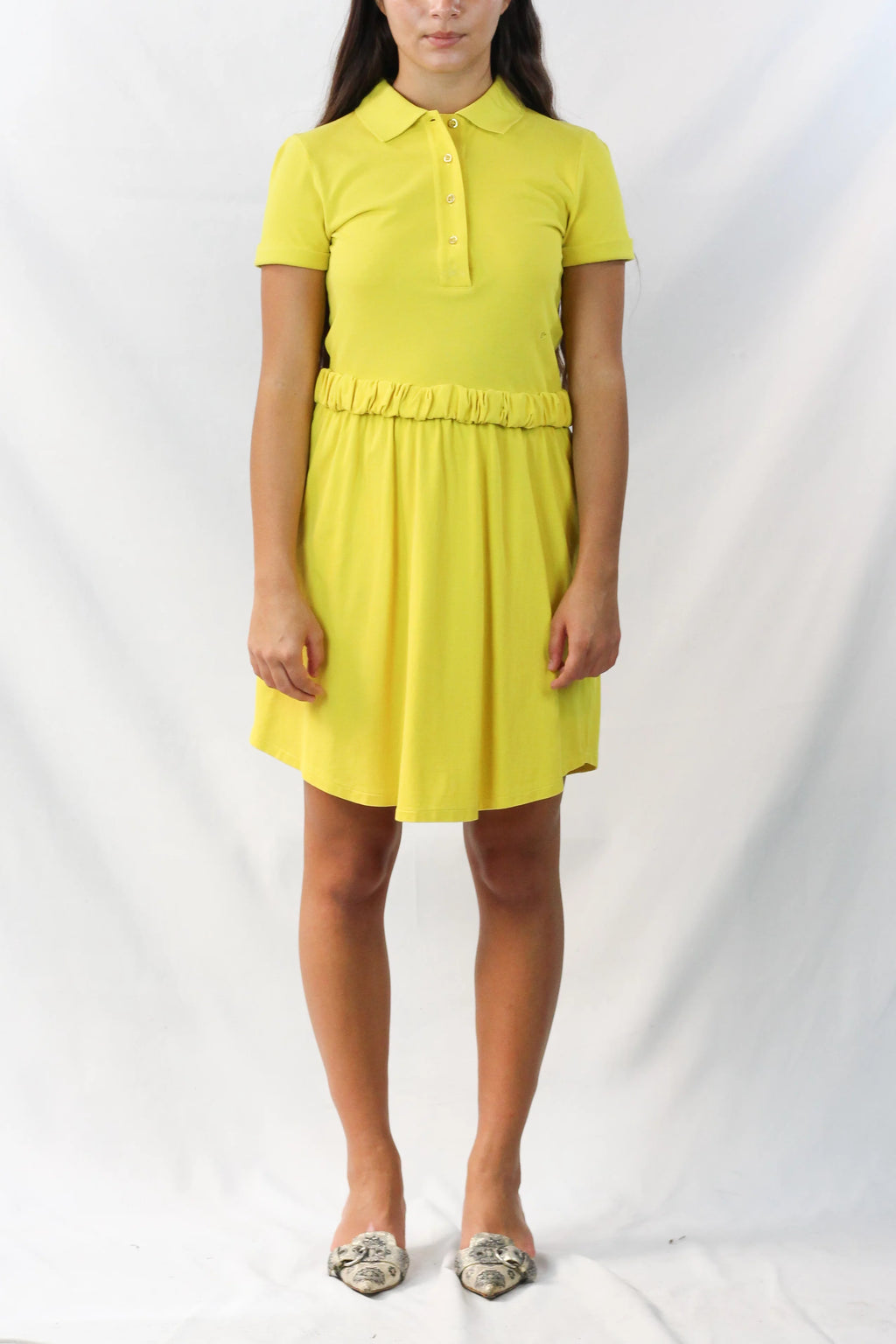 Abito polo in cotone giallo