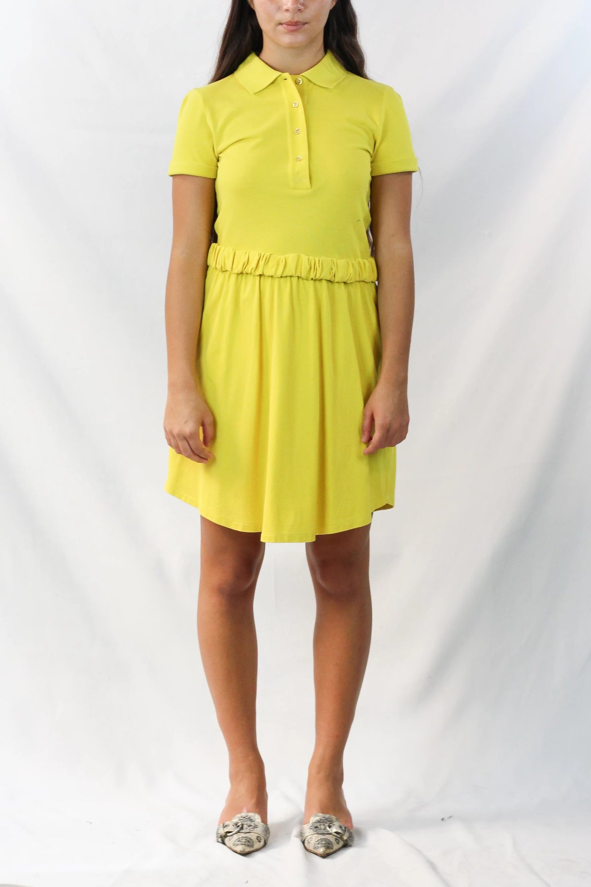Abito polo in cotone giallo