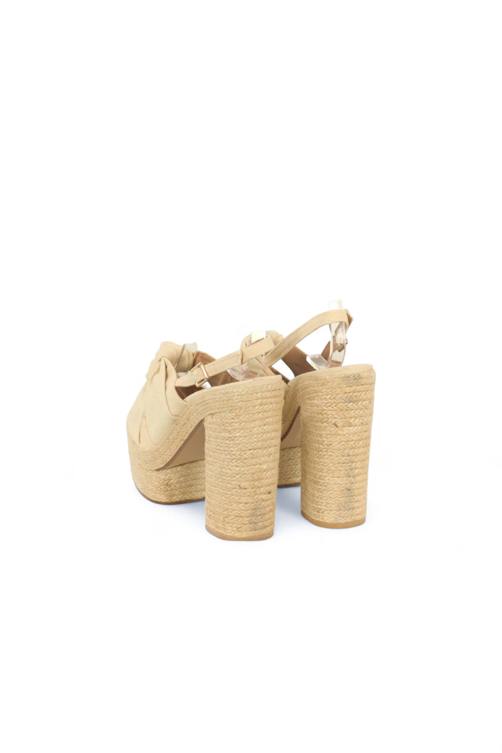 Cream Canvas Platform Espadrille Sandals