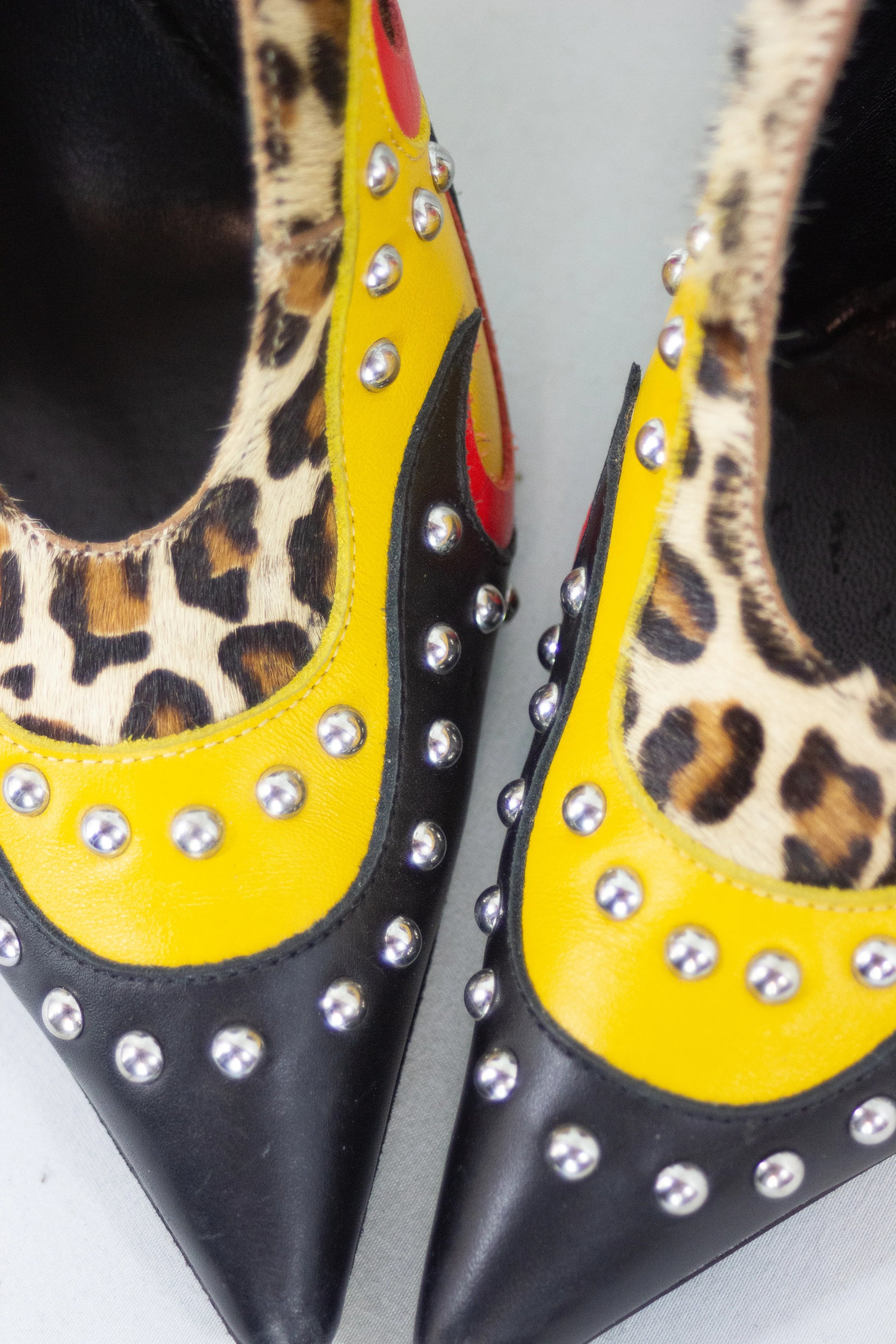 Flame and leopard print pumps
