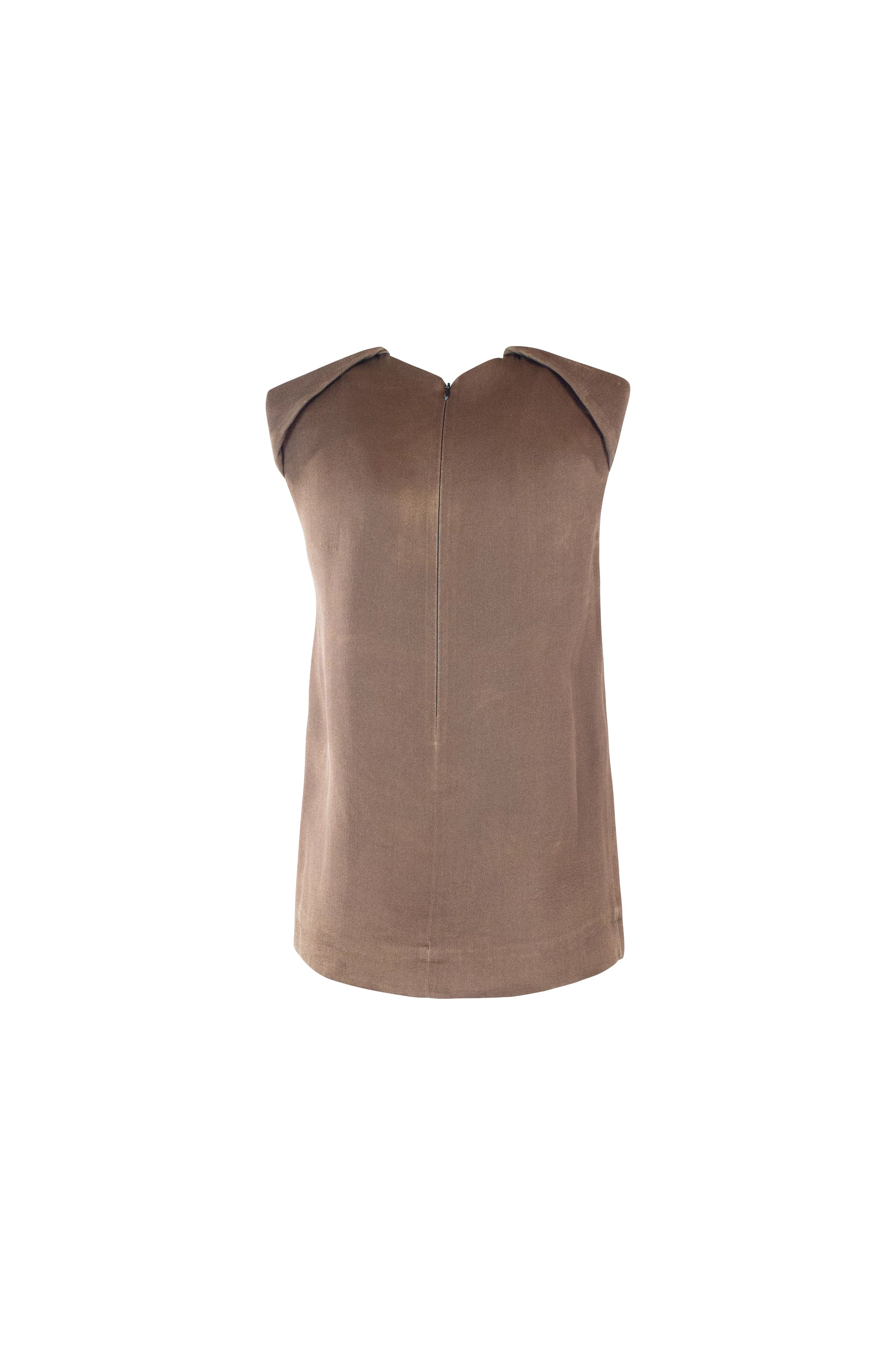 Sleeveless Light-Wash Silk Blouse